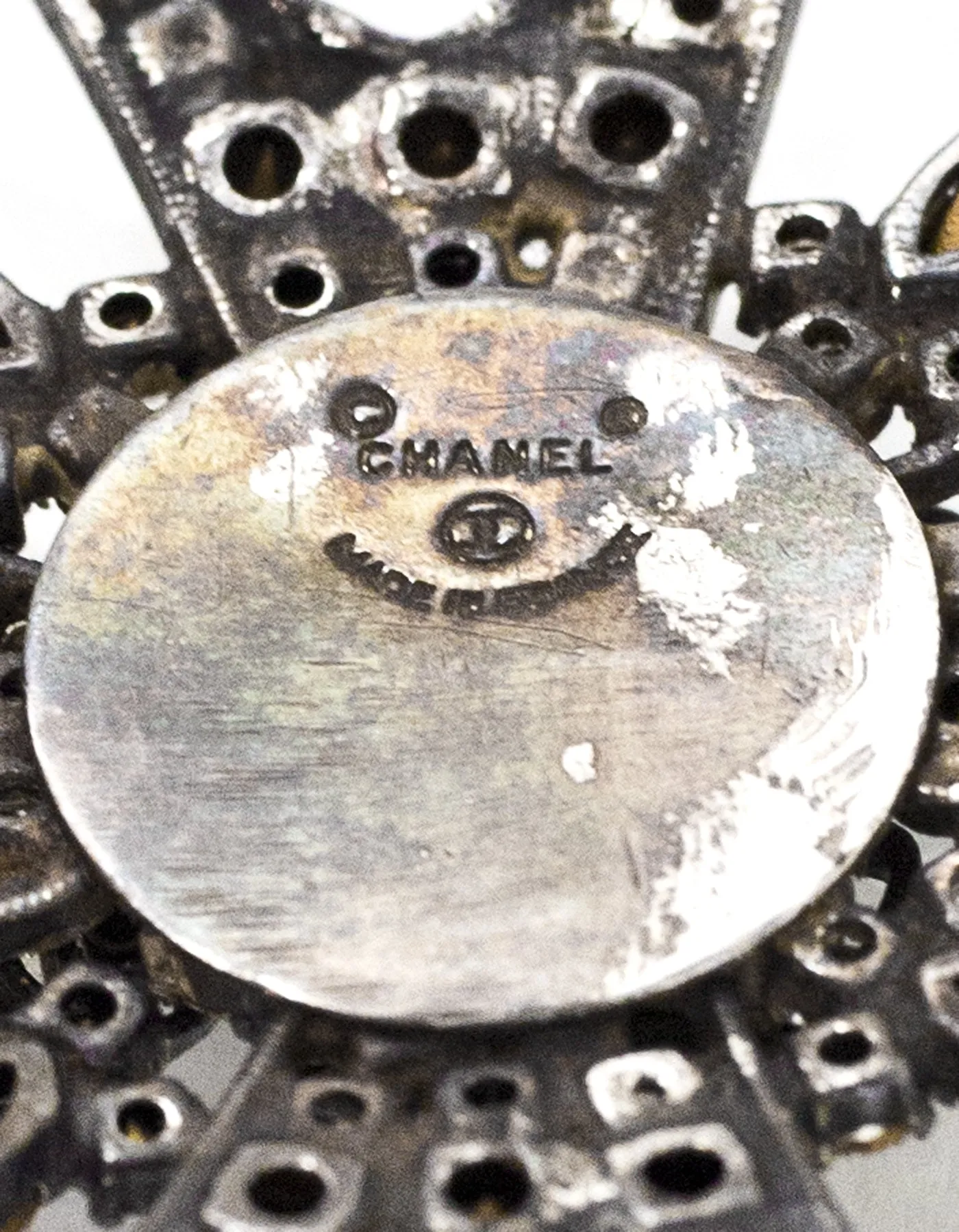 CHANEL Vintage Rhinestone Star & Bird Brooch