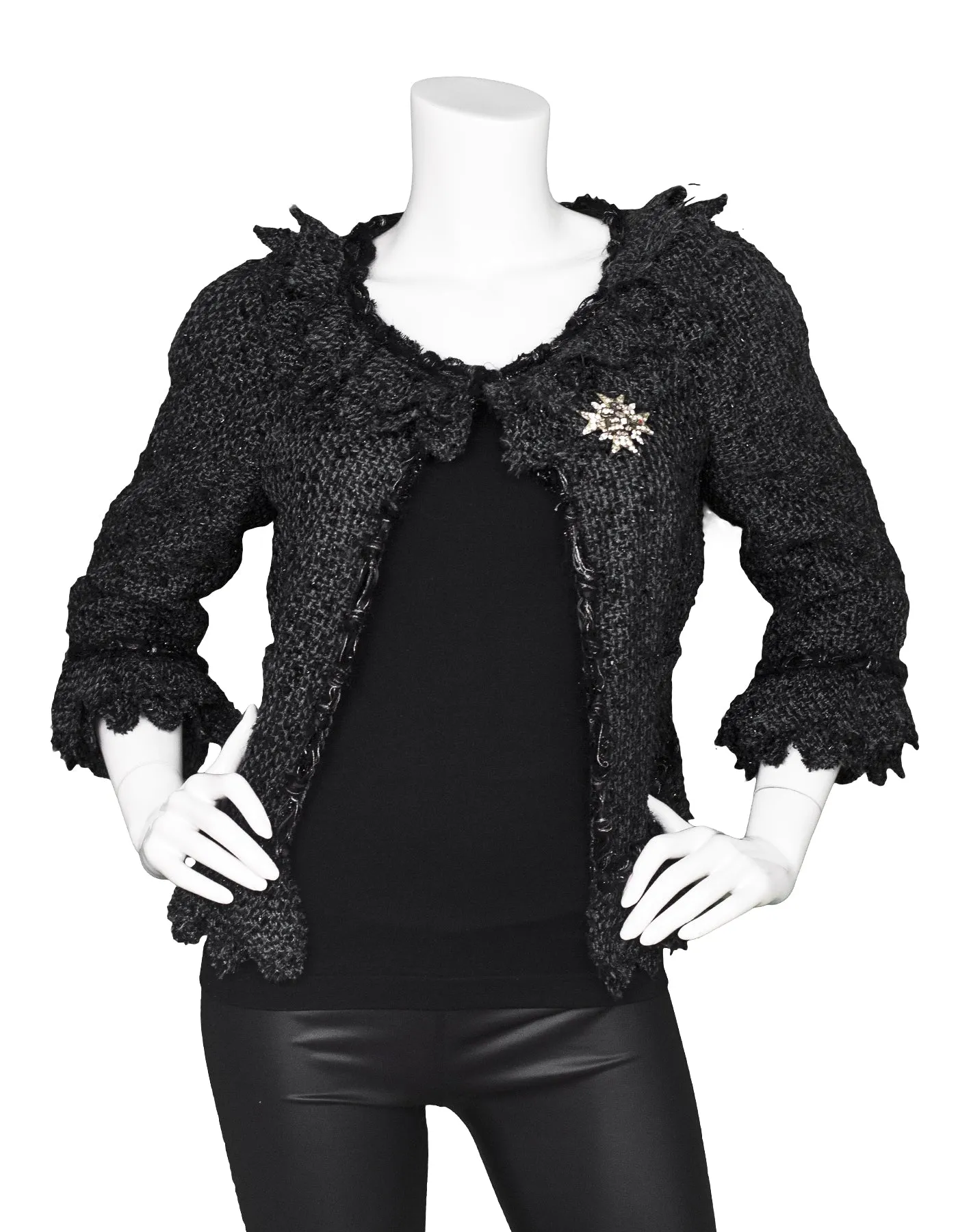 CHANEL Vintage Rhinestone Star & Bird Brooch