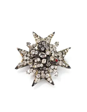 CHANEL Vintage Rhinestone Star & Bird Brooch