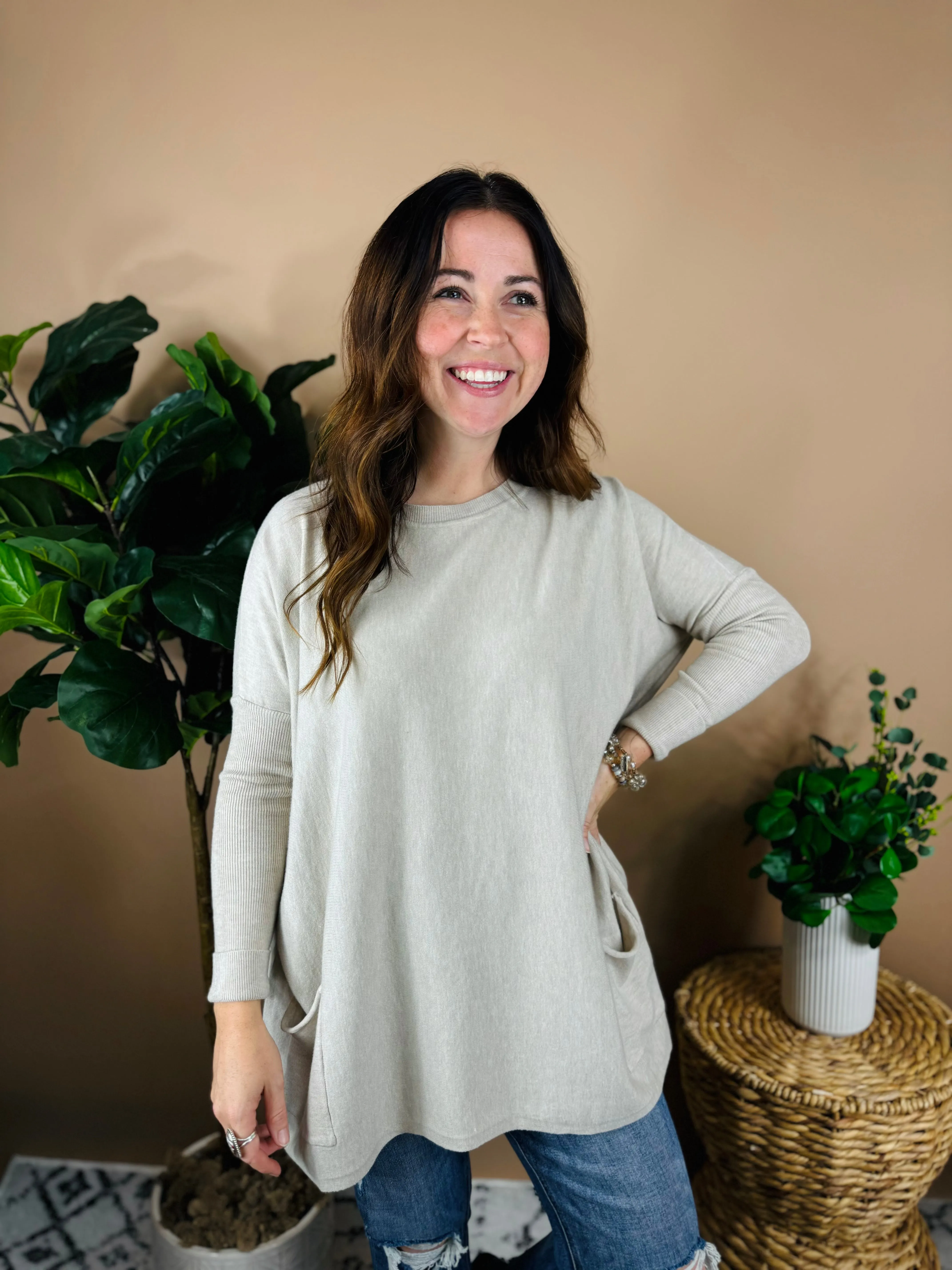 Charlotte Oversized Two Pocket Sweater