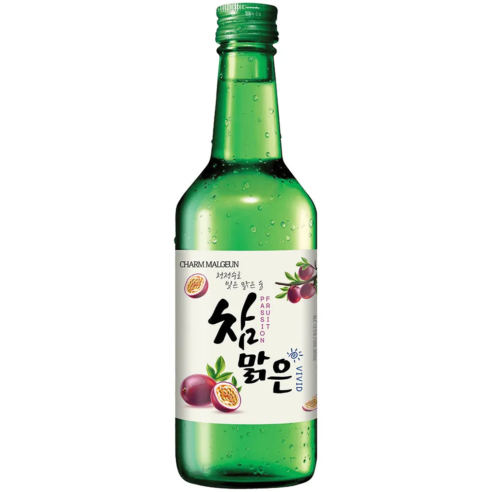 Charm Malgeun Vivid Korean Soju Passion Fruit Flavor 13.5% - 360ml