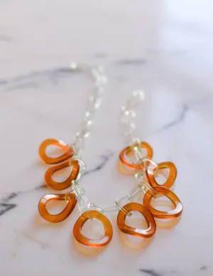 Clear and Butterscotch Lucite Link Necklace