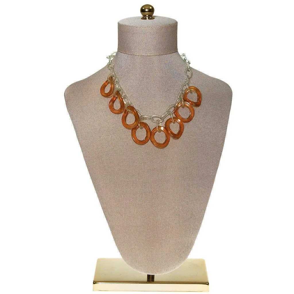 Clear and Butterscotch Lucite Link Necklace