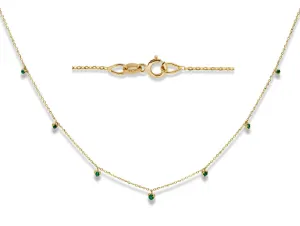 Color Stone Miniature Hearts Dangle Necklace