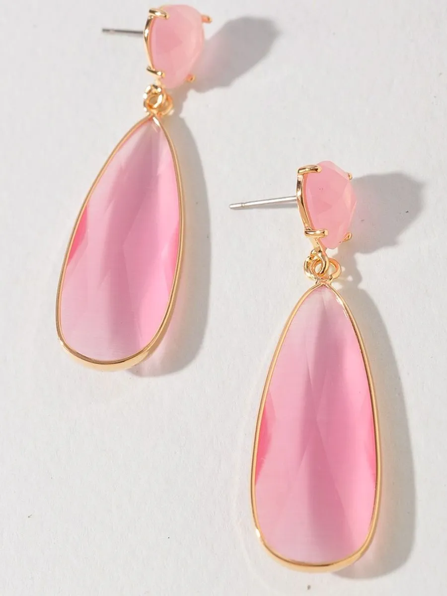 Colored Teardrop Dangle Earring
