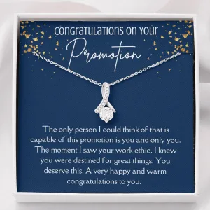 Congratulations On Your Promotion Ribbon Necklace