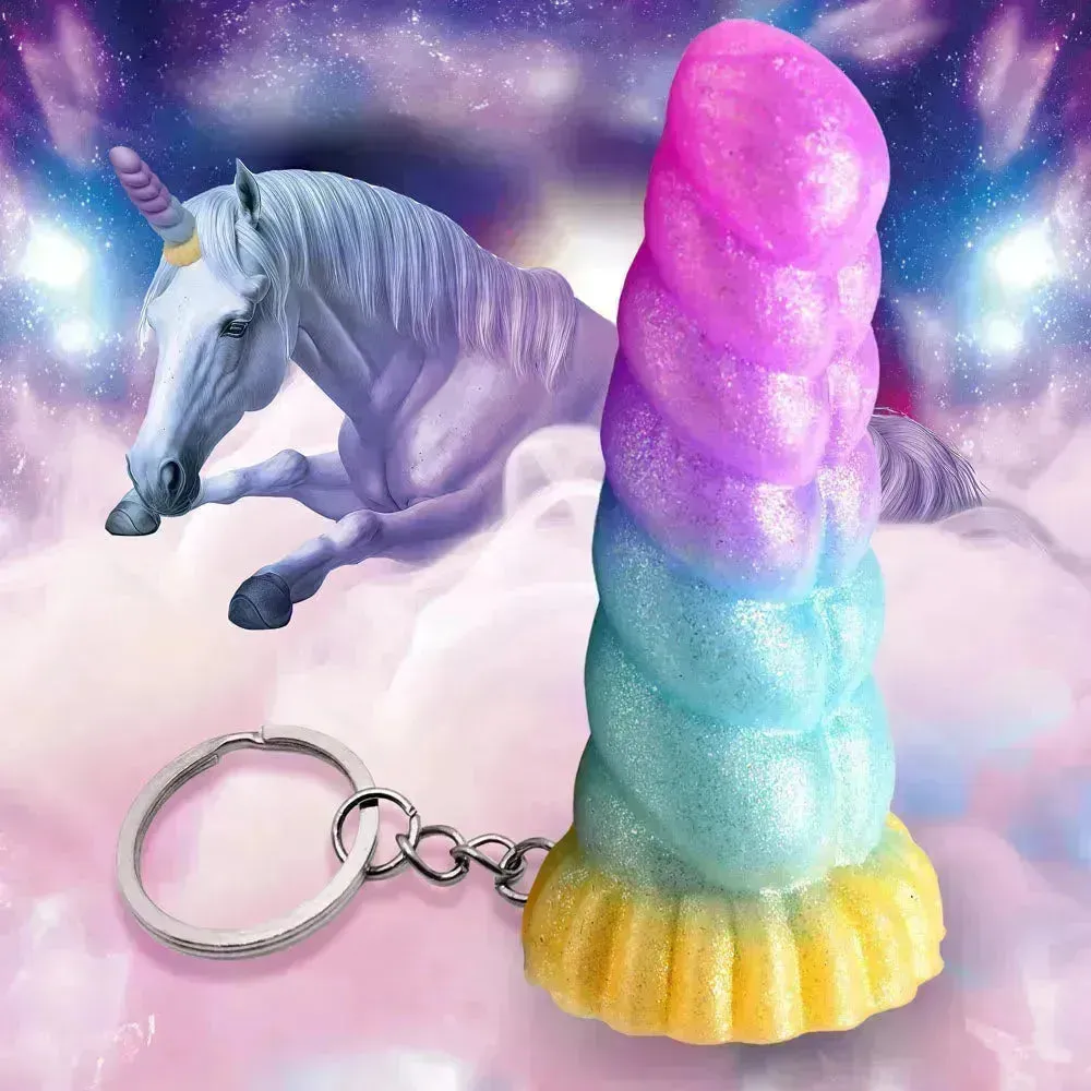 Creature Cocks Mystique Unicorn Keychain - Novelty Fantasy Dildo Keyring