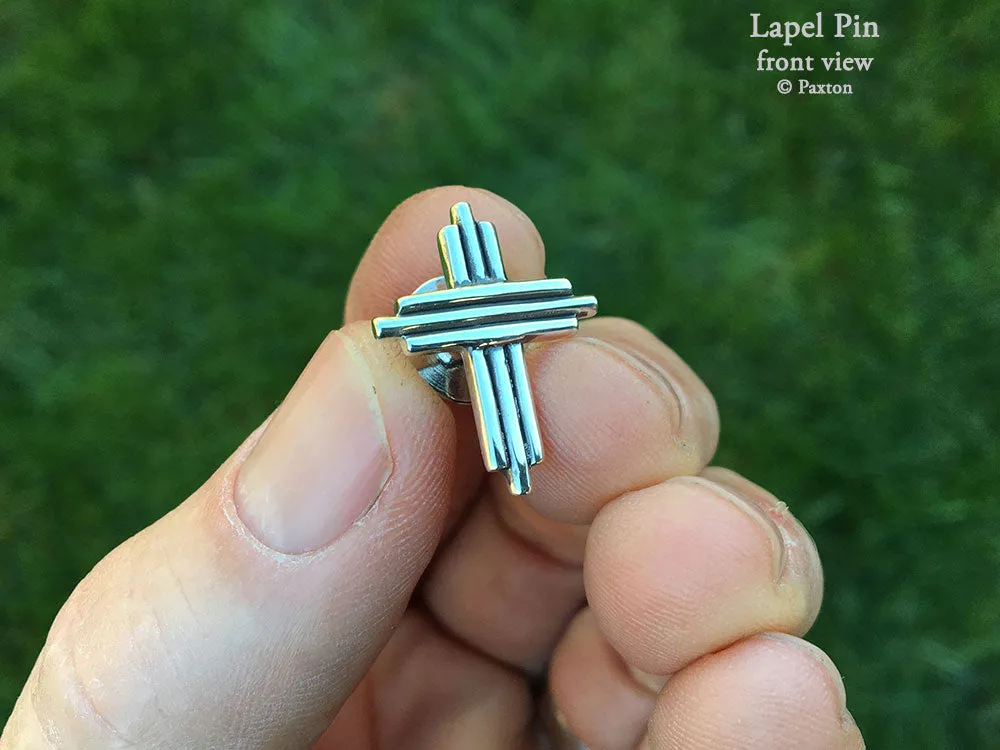 Cross Lapel Pin or Cross Brooch Sterling Silver