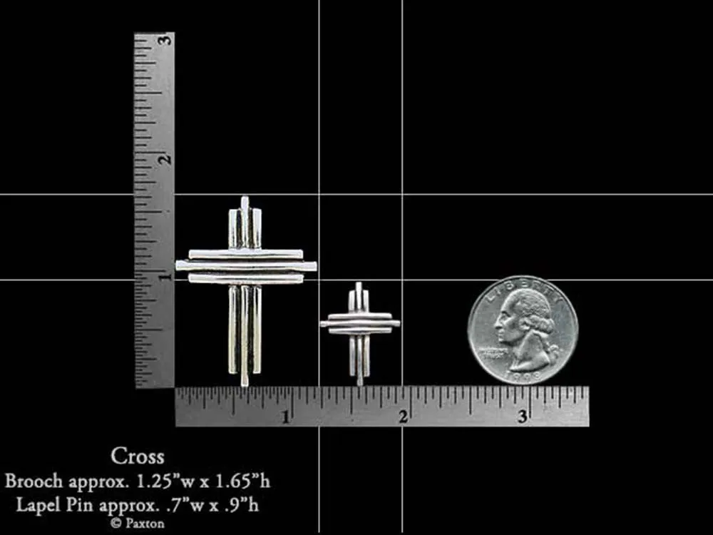 Cross Lapel Pin or Cross Brooch Sterling Silver