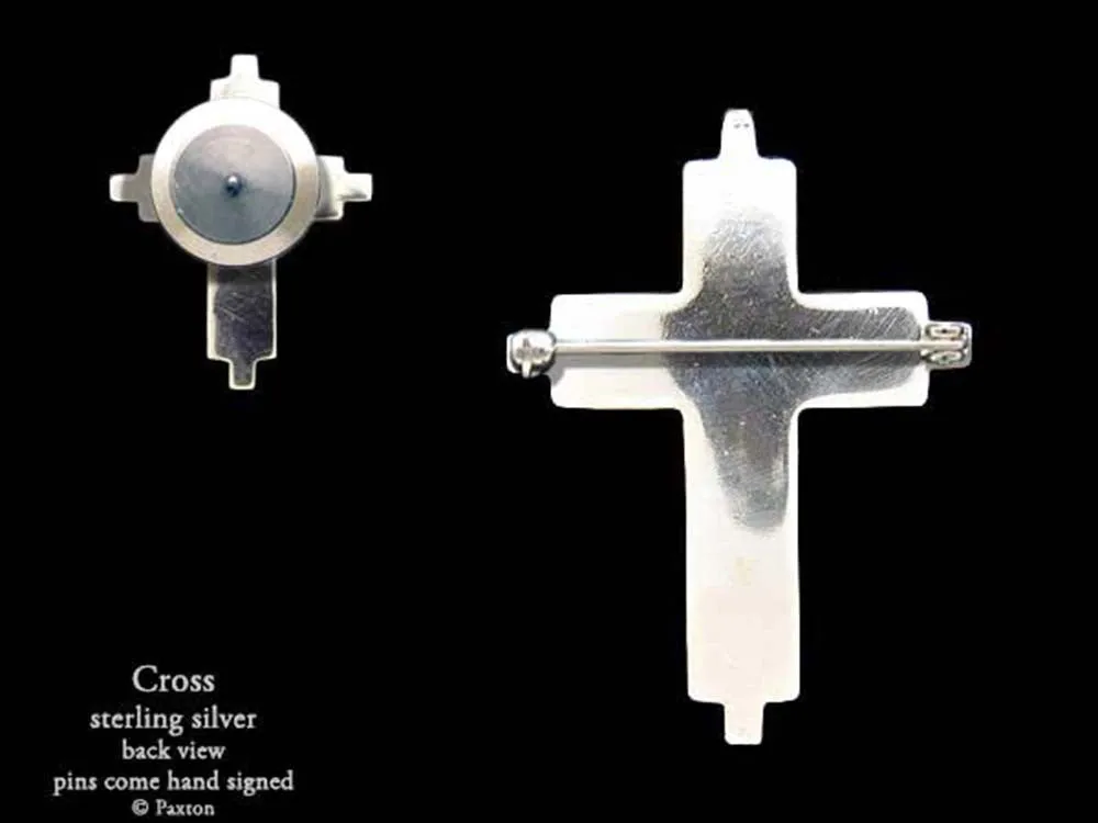 Cross Lapel Pin or Cross Brooch Sterling Silver