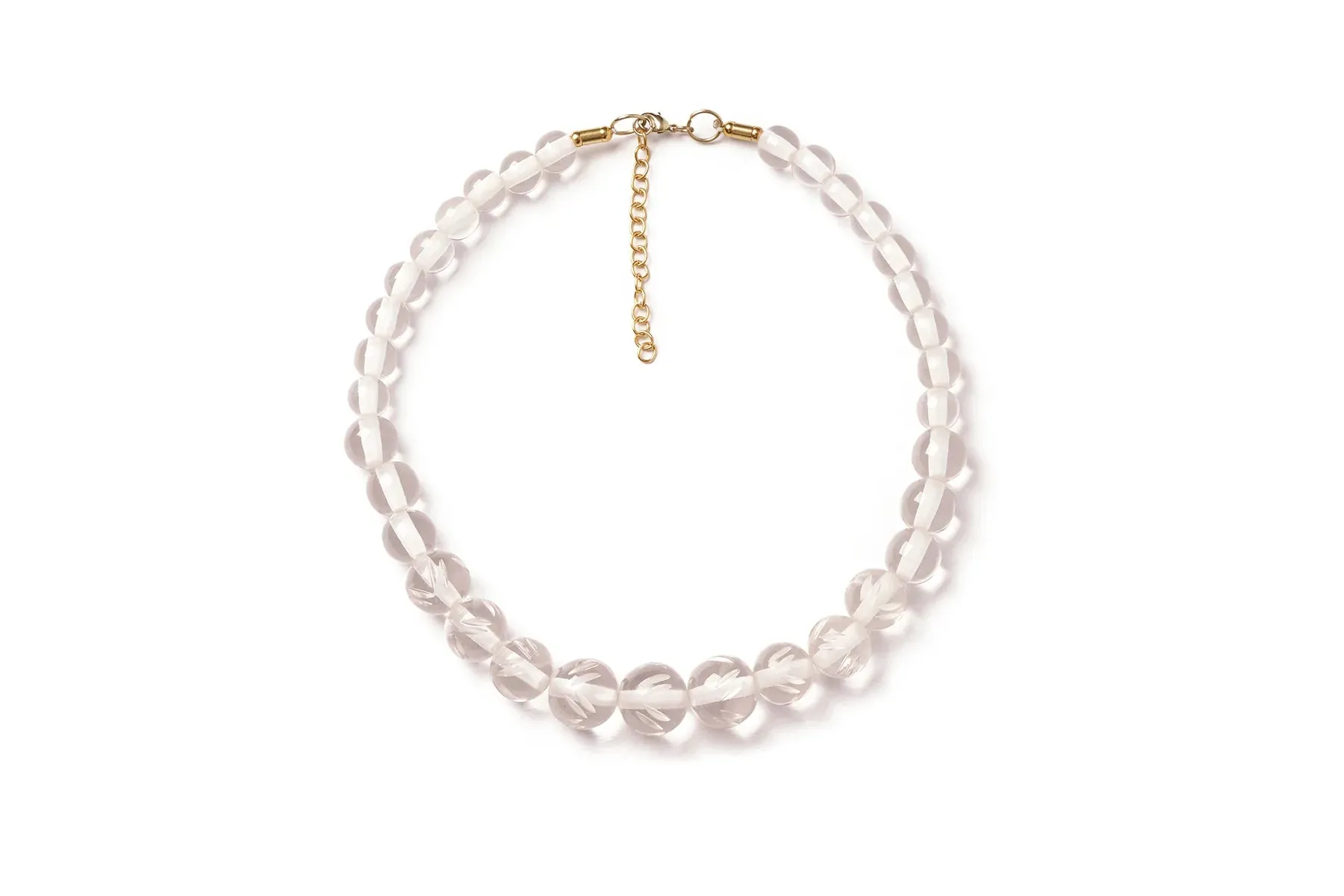 Crystal Heavy Carve Bead Necklace
