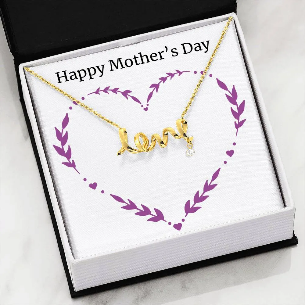 Cursive "Love" Pendent Necklace