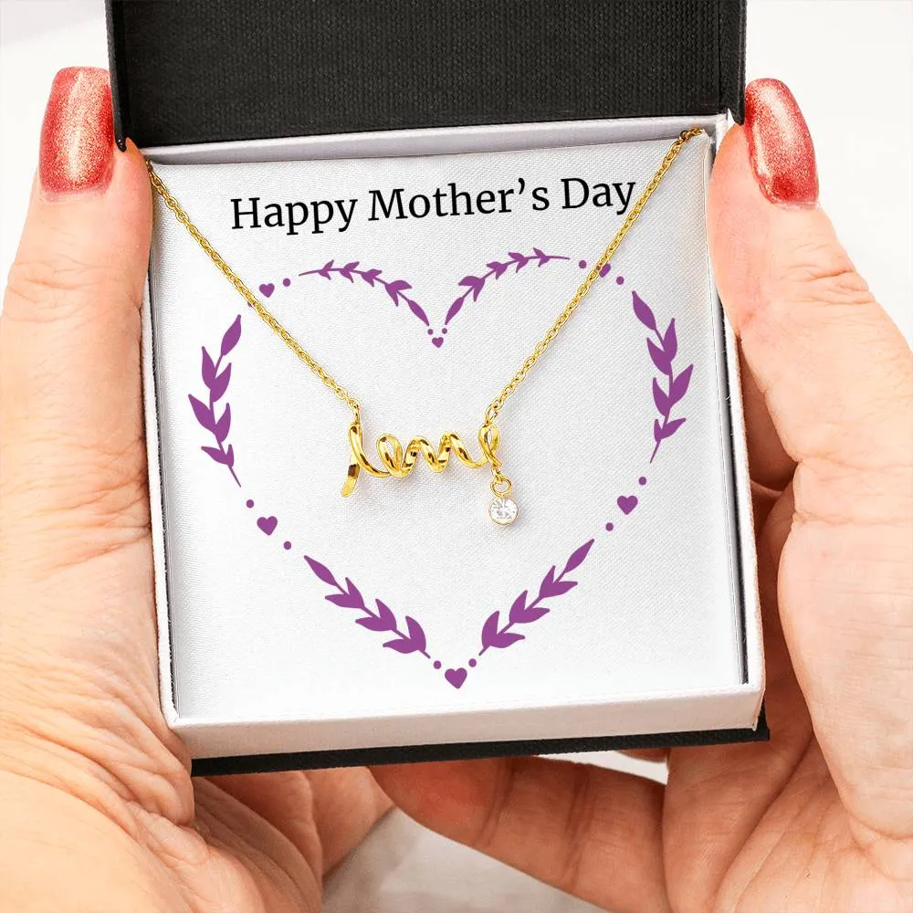 Cursive "Love" Pendent Necklace
