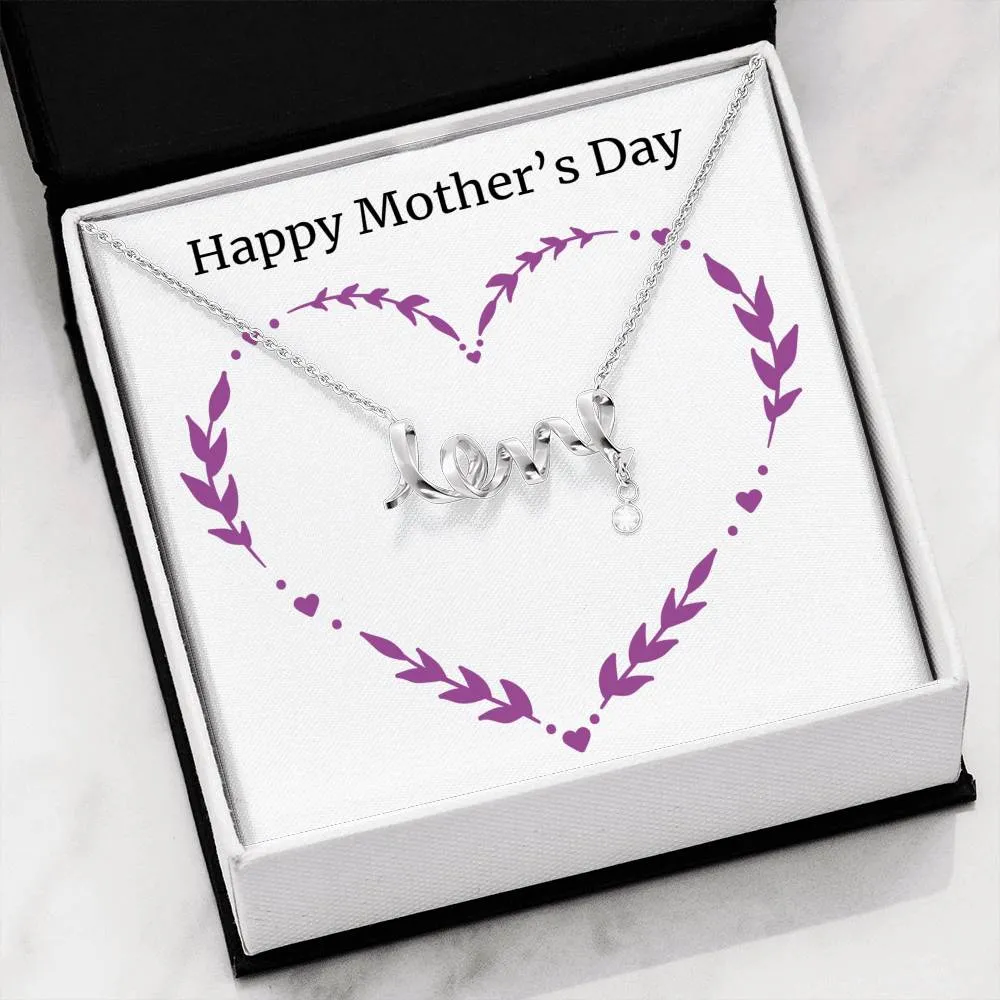 Cursive "Love" Pendent Necklace