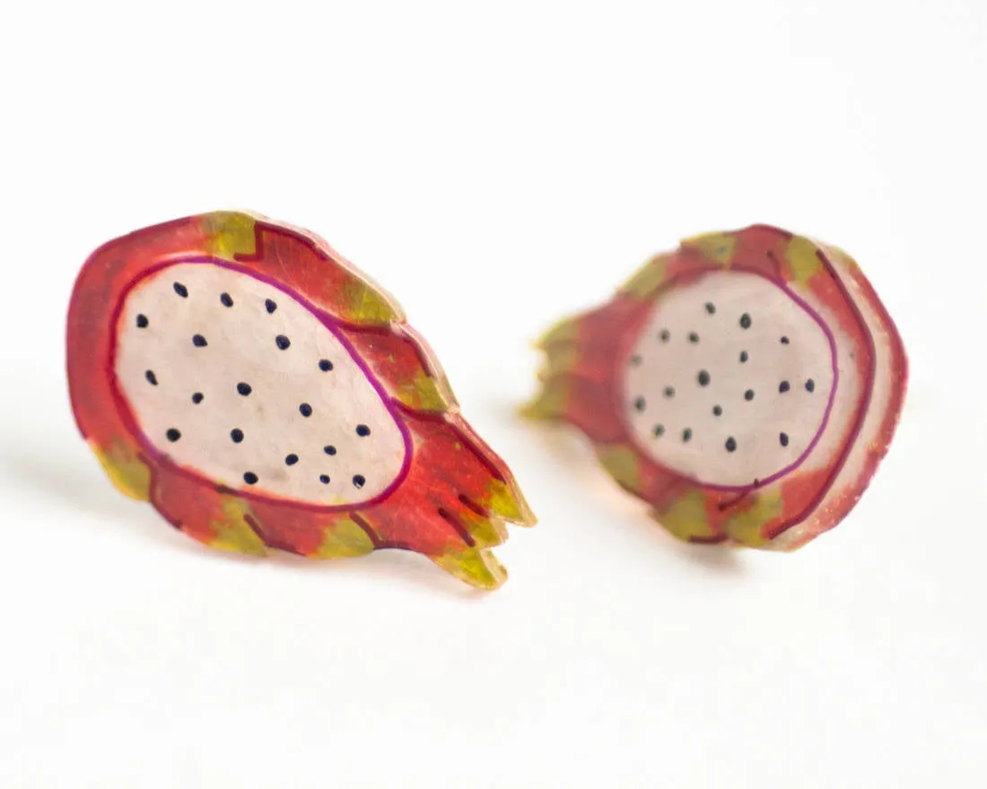 Cute Dragon Fruit Stud Earrings