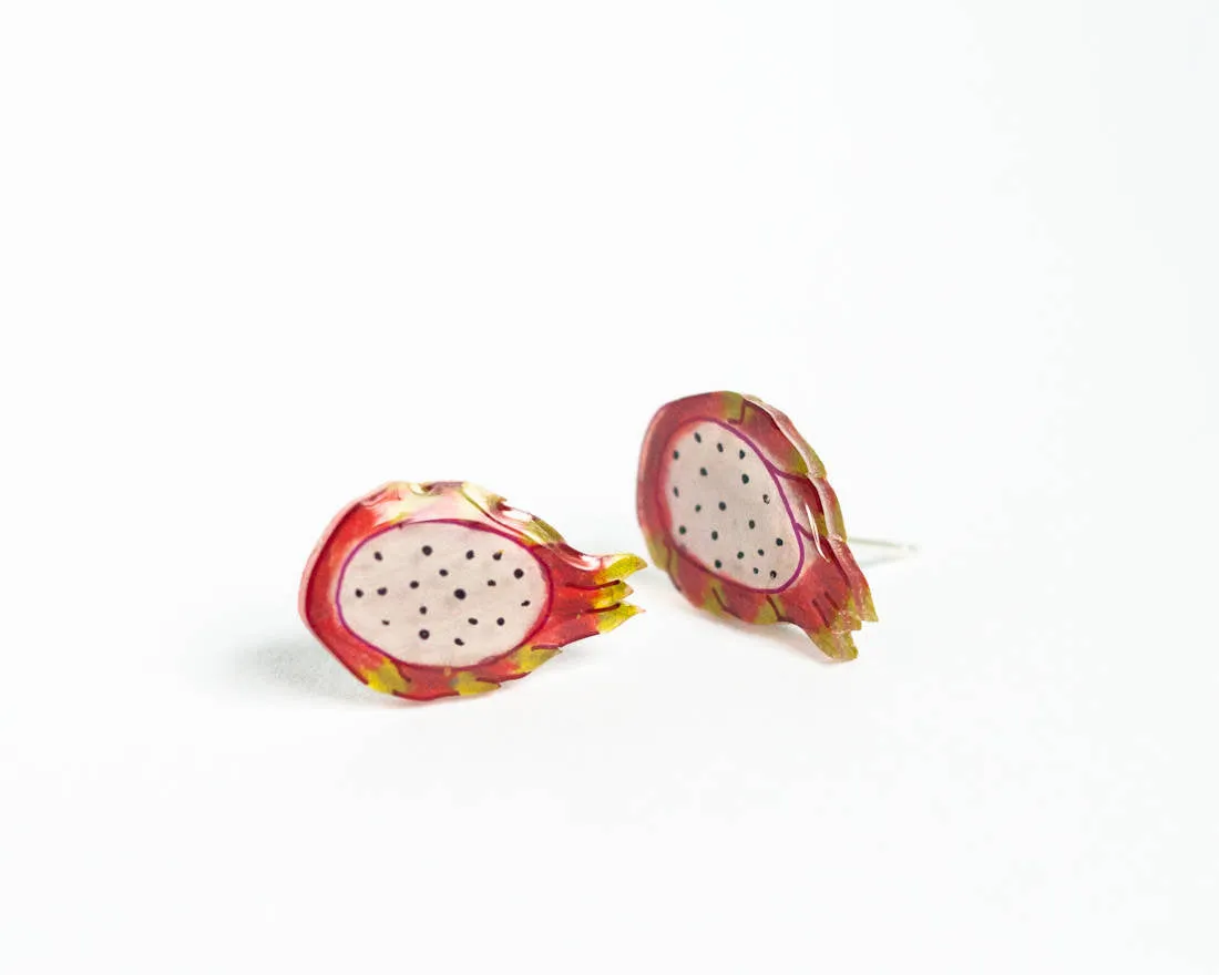 Cute Dragon Fruit Stud Earrings