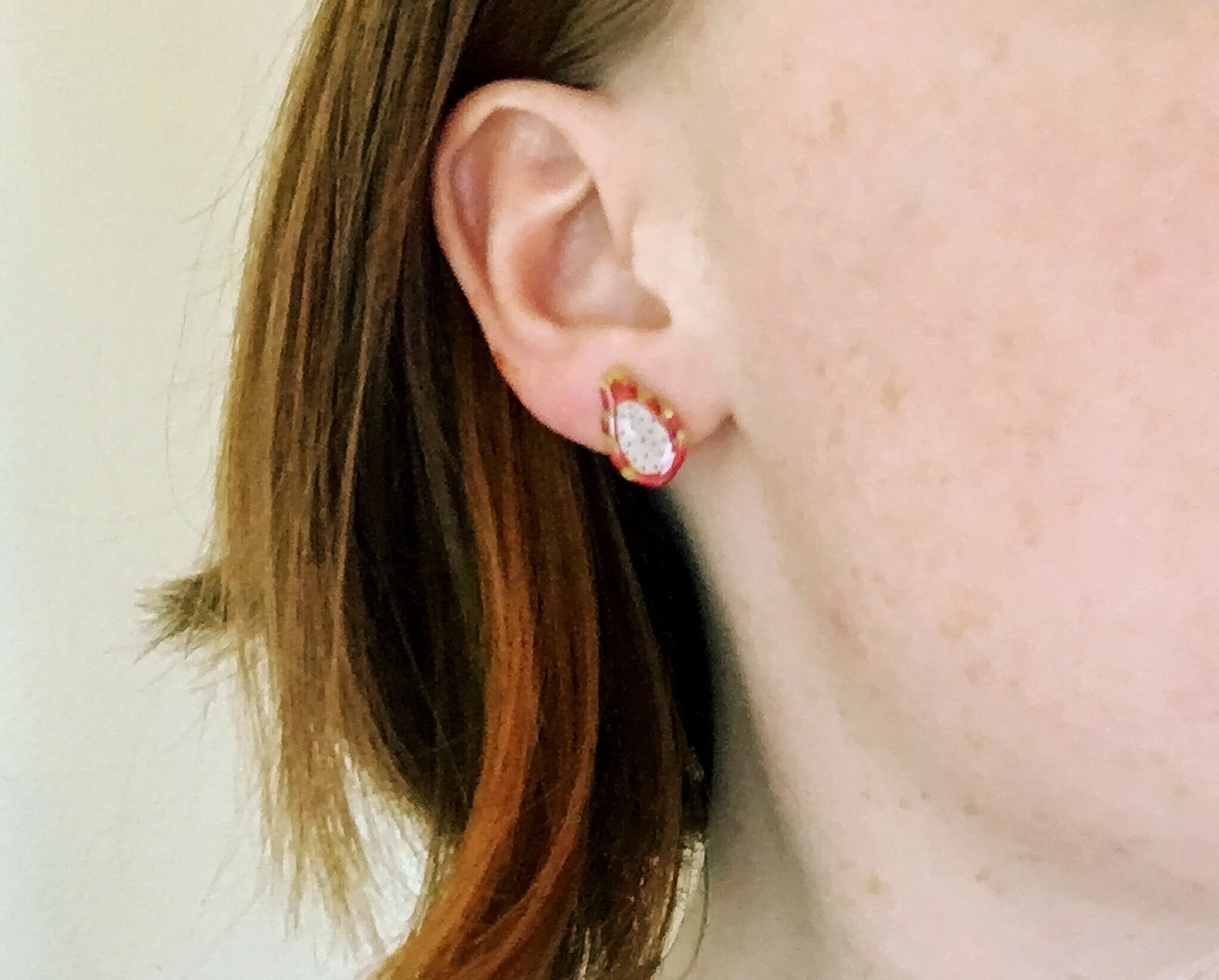 Cute Dragon Fruit Stud Earrings