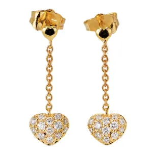 Dainty Heart Dangle Thread Earrings