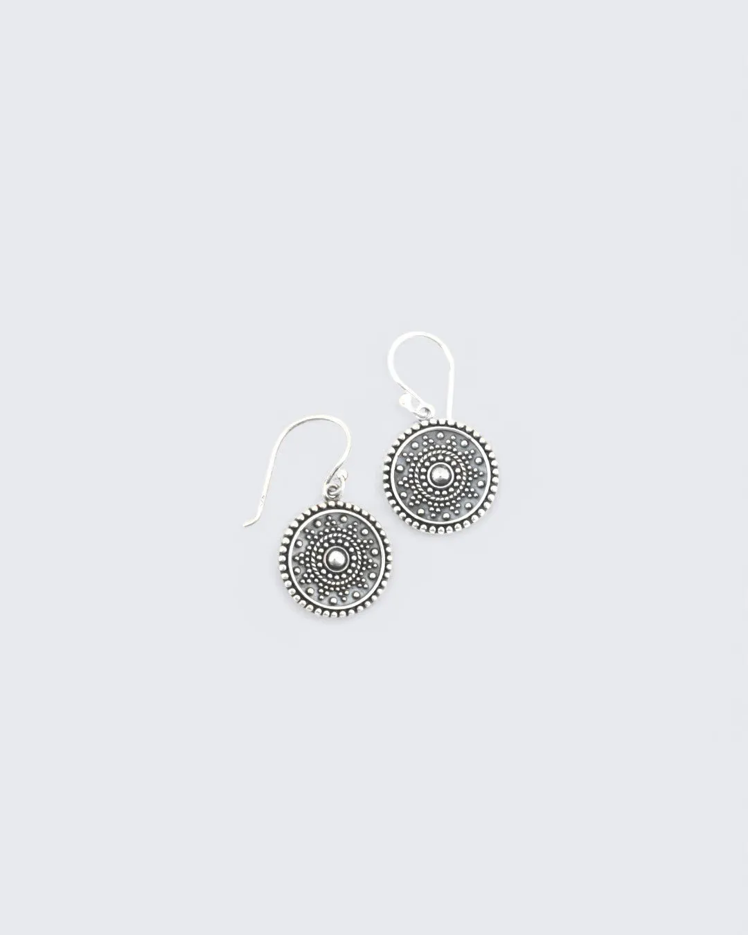 Dainty Mandala Silver Earrings
