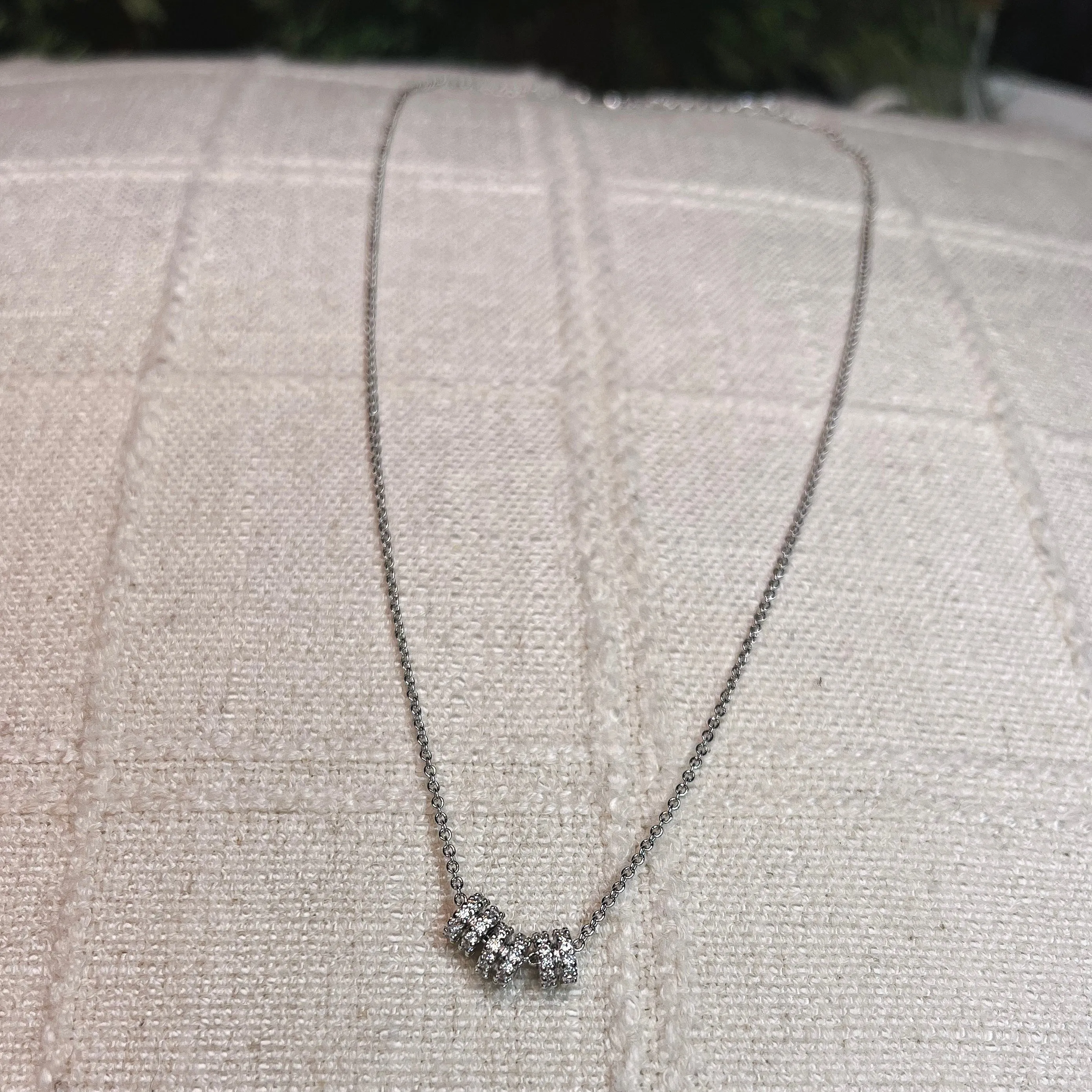 Dainty Rhinestone Embellished Triple Ring Necklace (3 Colors)