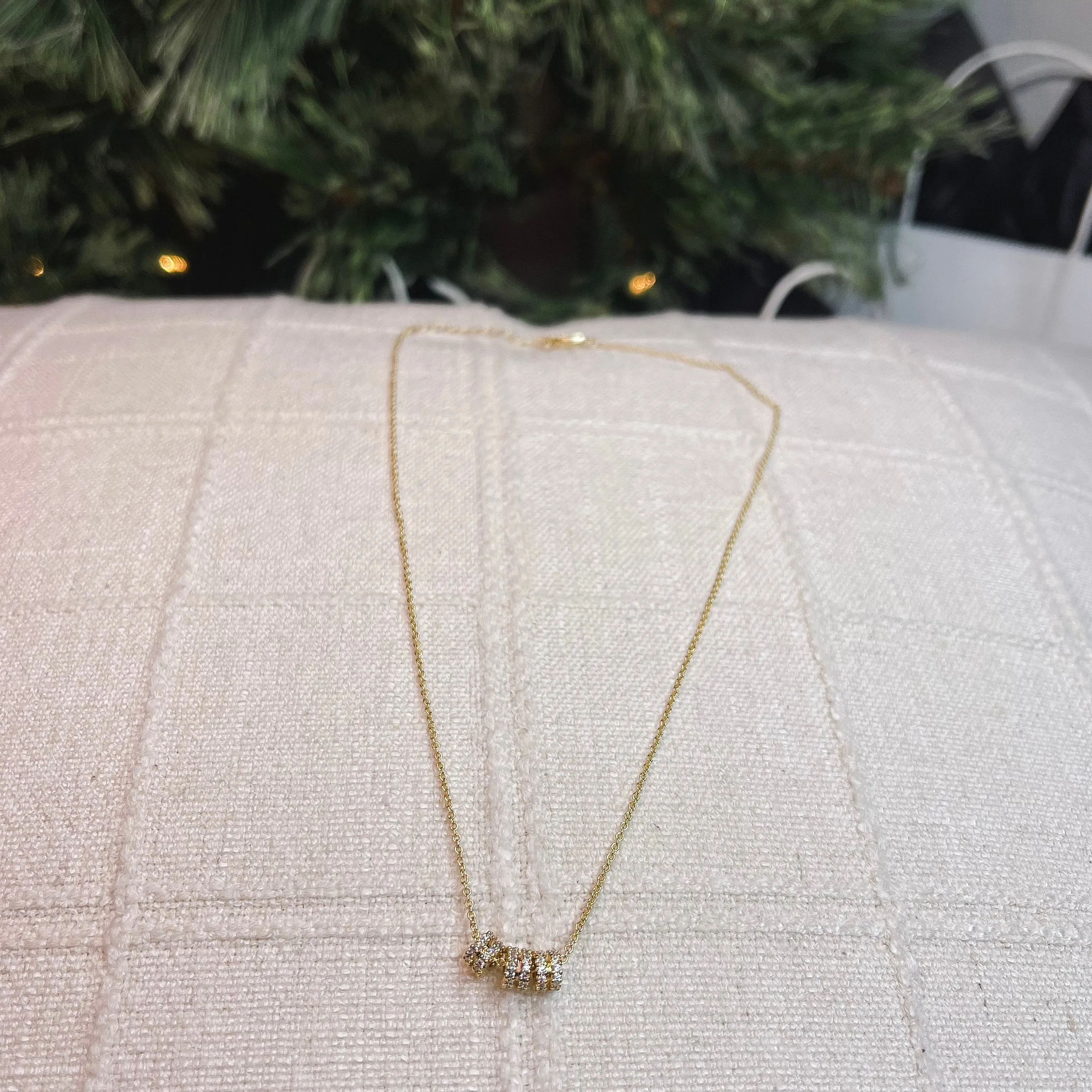 Dainty Rhinestone Embellished Triple Ring Necklace (3 Colors)