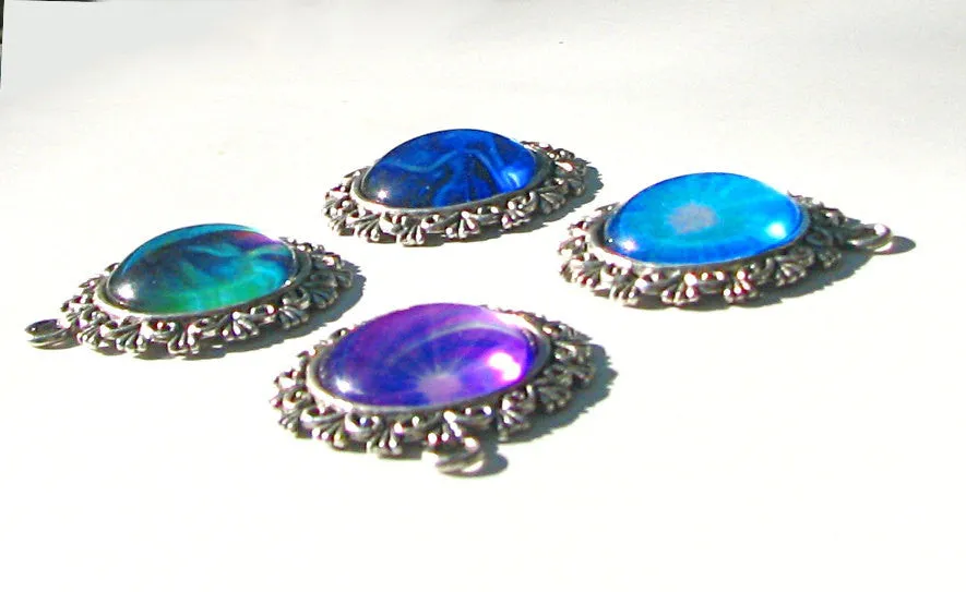 Dainty Throat Chakra Necklace, Blue Starburst Pendant, Metaphysical Artwork