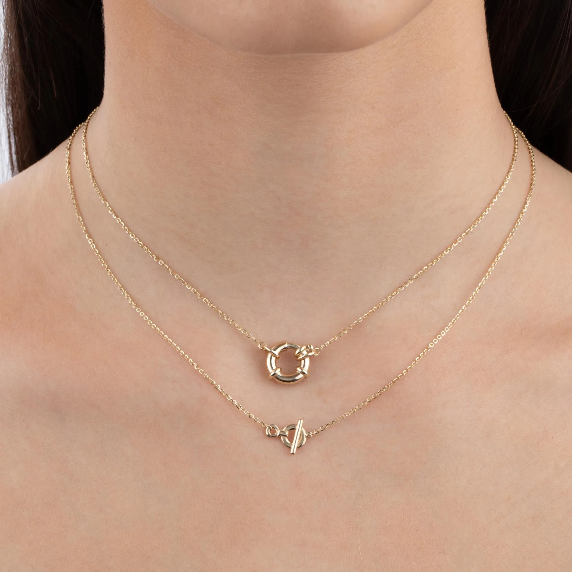 Dainty Toggle Necklace 14K