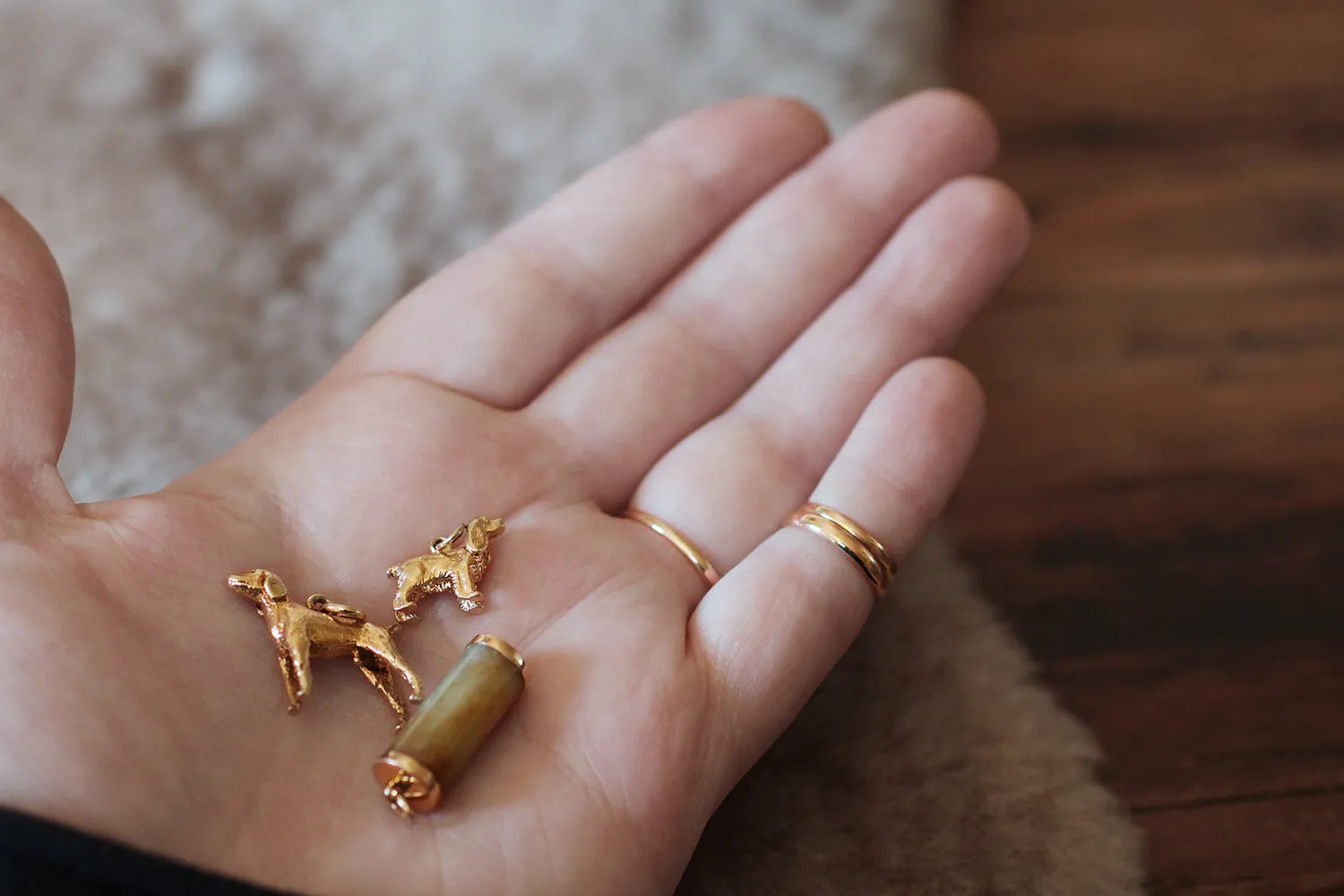 Dainty Vintage Mid 20th Century Sporting Dog Charm in 14k Gold