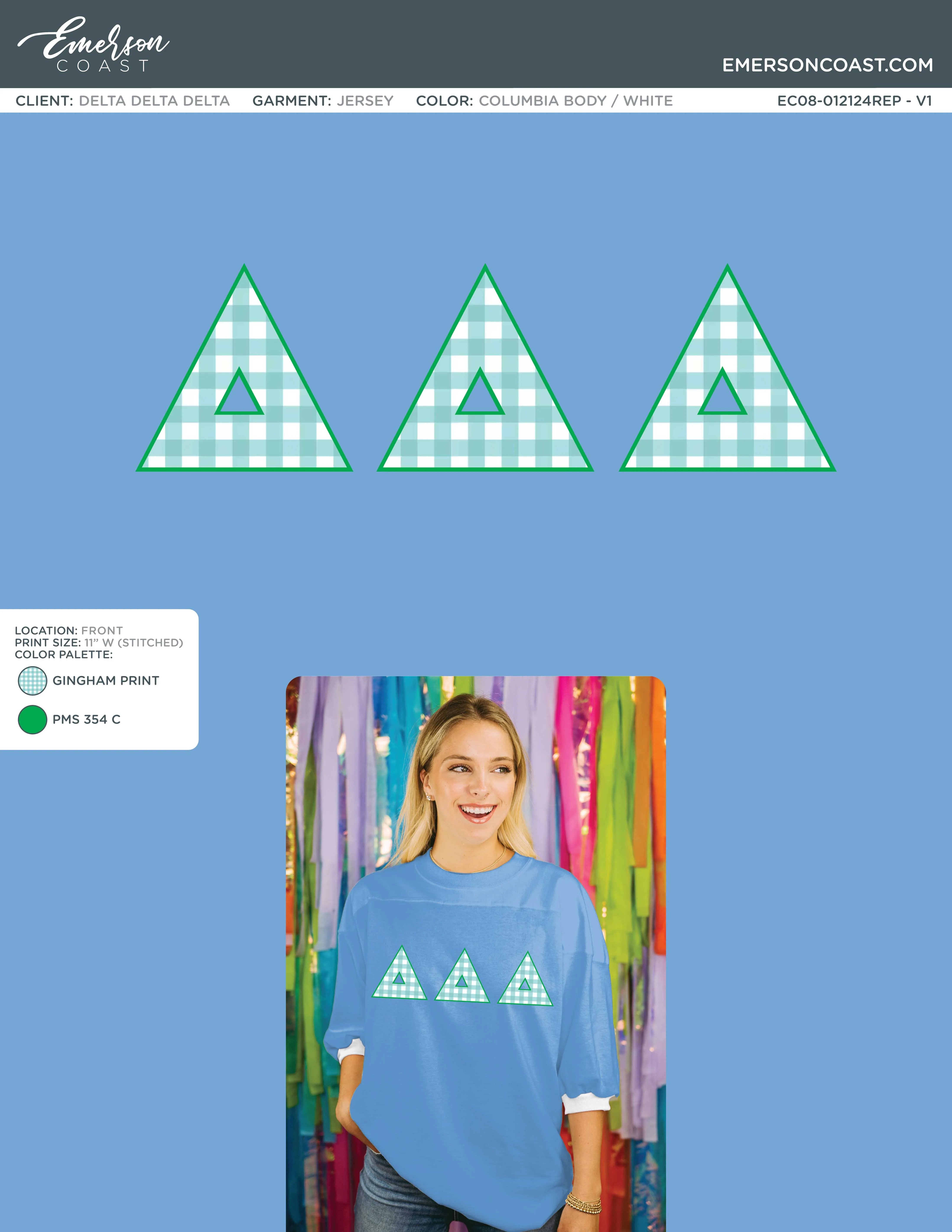 Delta Delta Delta Recruitment and Bid Day Greek Letter Jersey