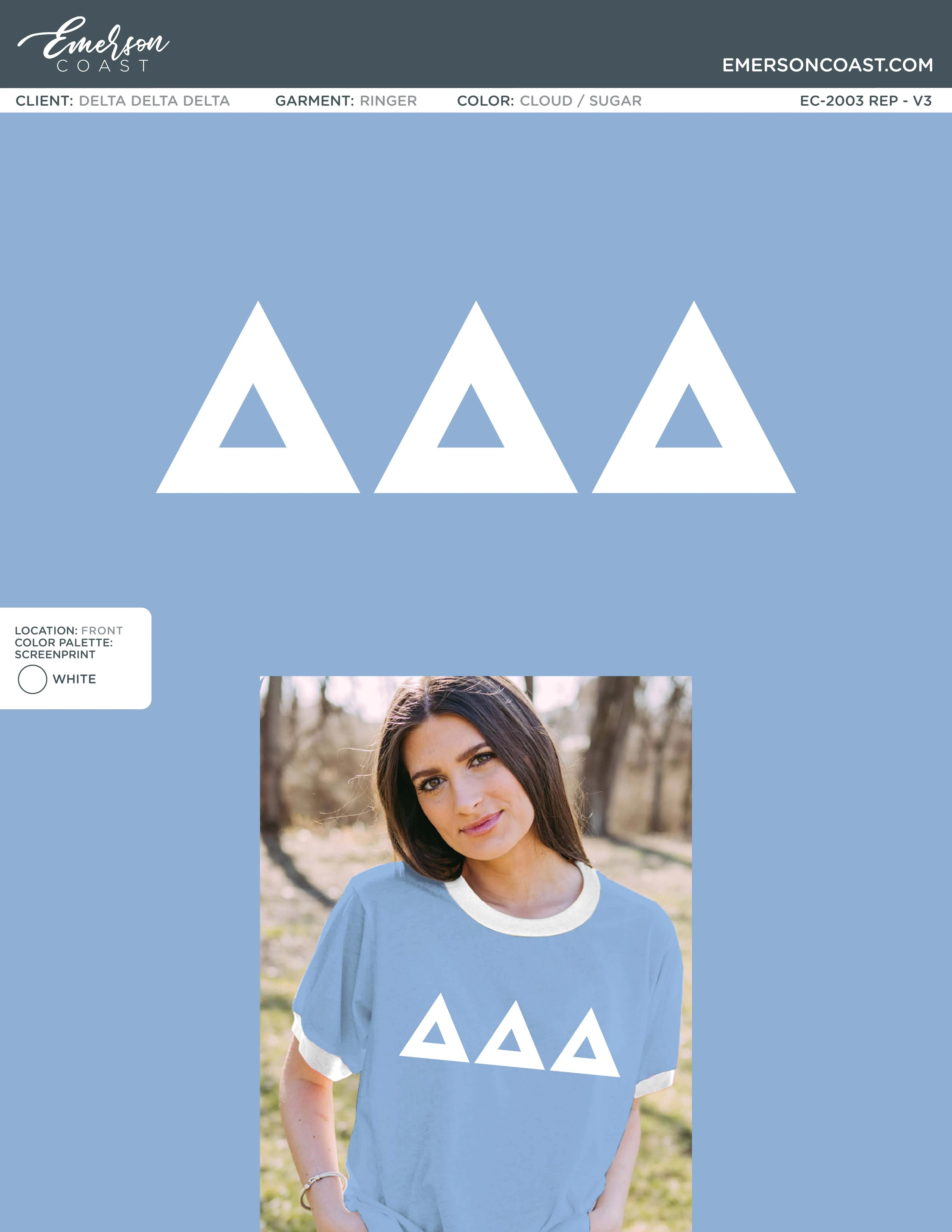 Delta Delta Delta Recruitment and Bid Day Greek Letter Jersey