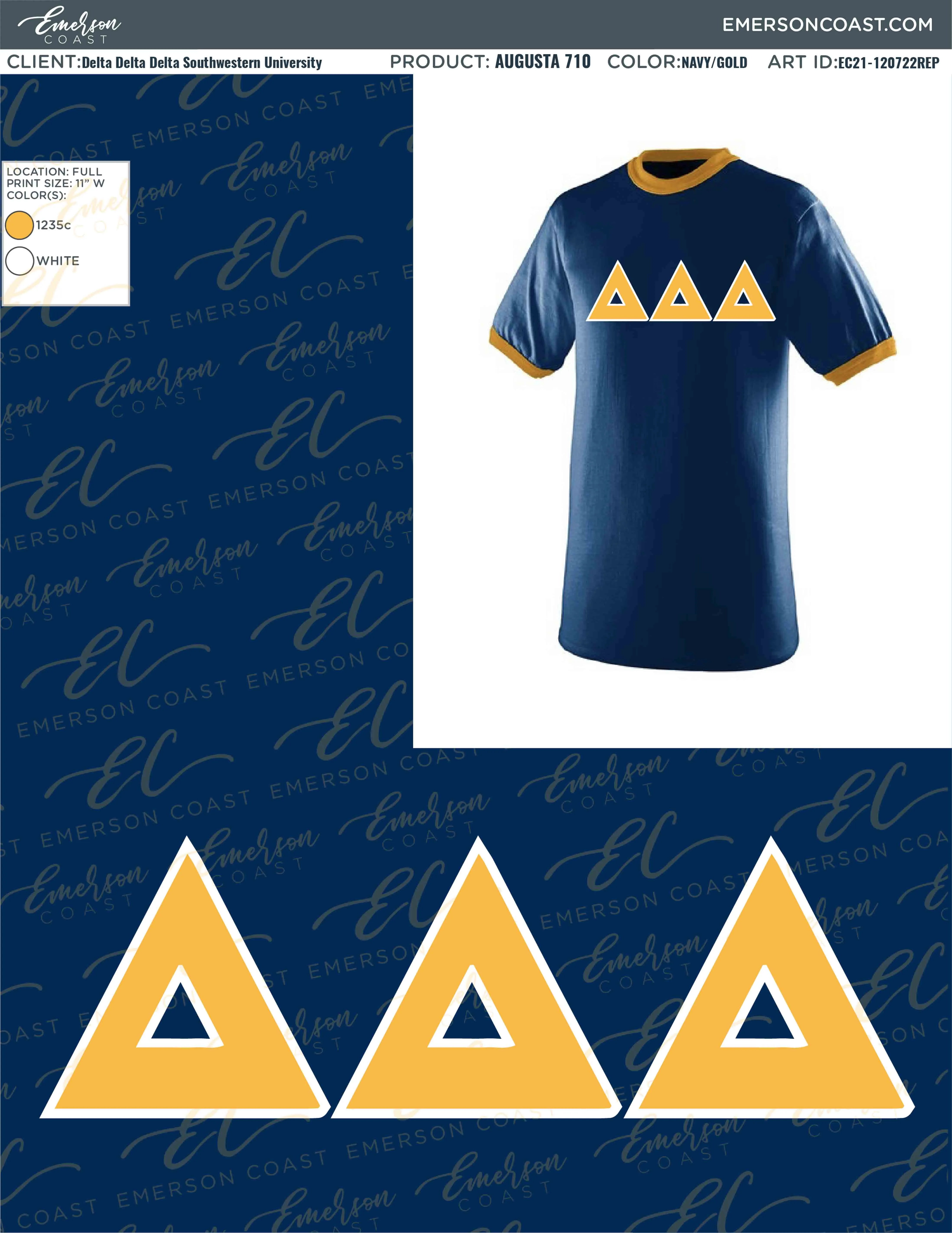Delta Delta Delta Recruitment and Bid Day Greek Letter Jersey