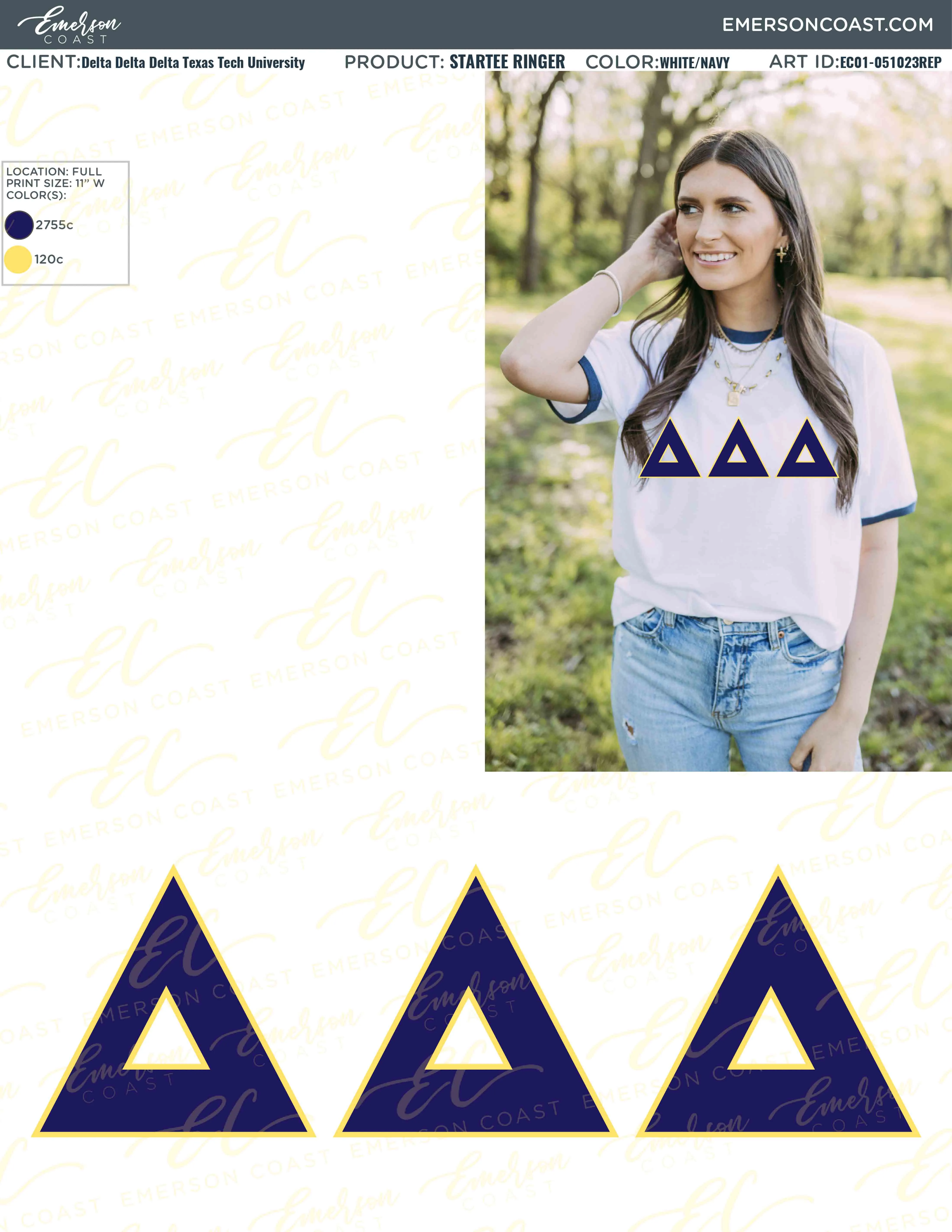 Delta Delta Delta Recruitment and Bid Day Greek Letter Jersey
