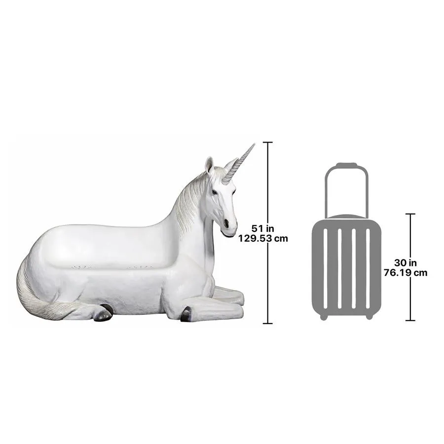Design Toscano- Mystical Horned Unicorn Photo Op Sculptural Bench