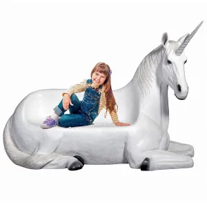 Design Toscano- Mystical Horned Unicorn Photo Op Sculptural Bench