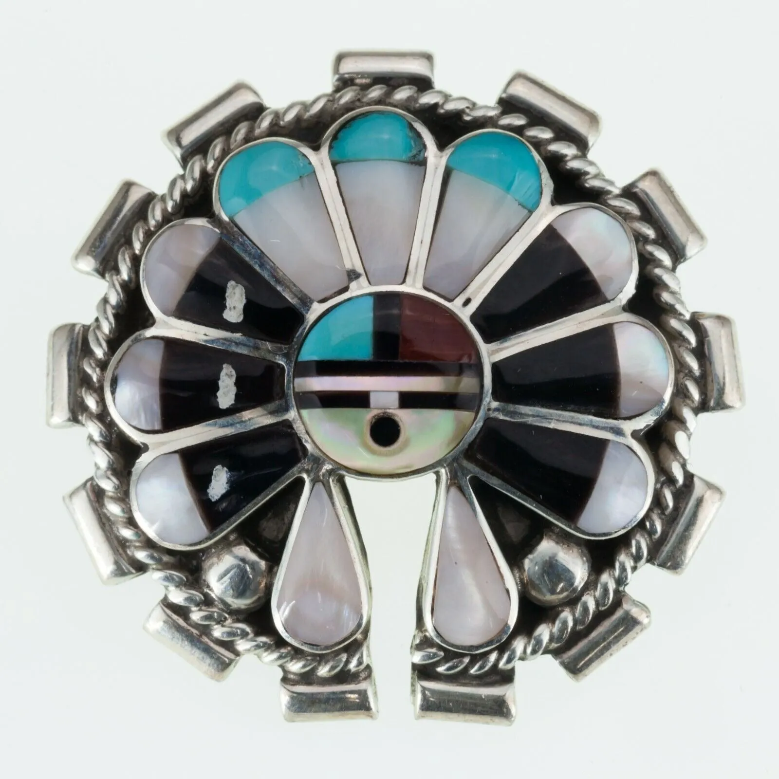Dexter & Eva Cellicion ZUNI Sunface Pendant/Pin 32 mm Wide Hand Signed!