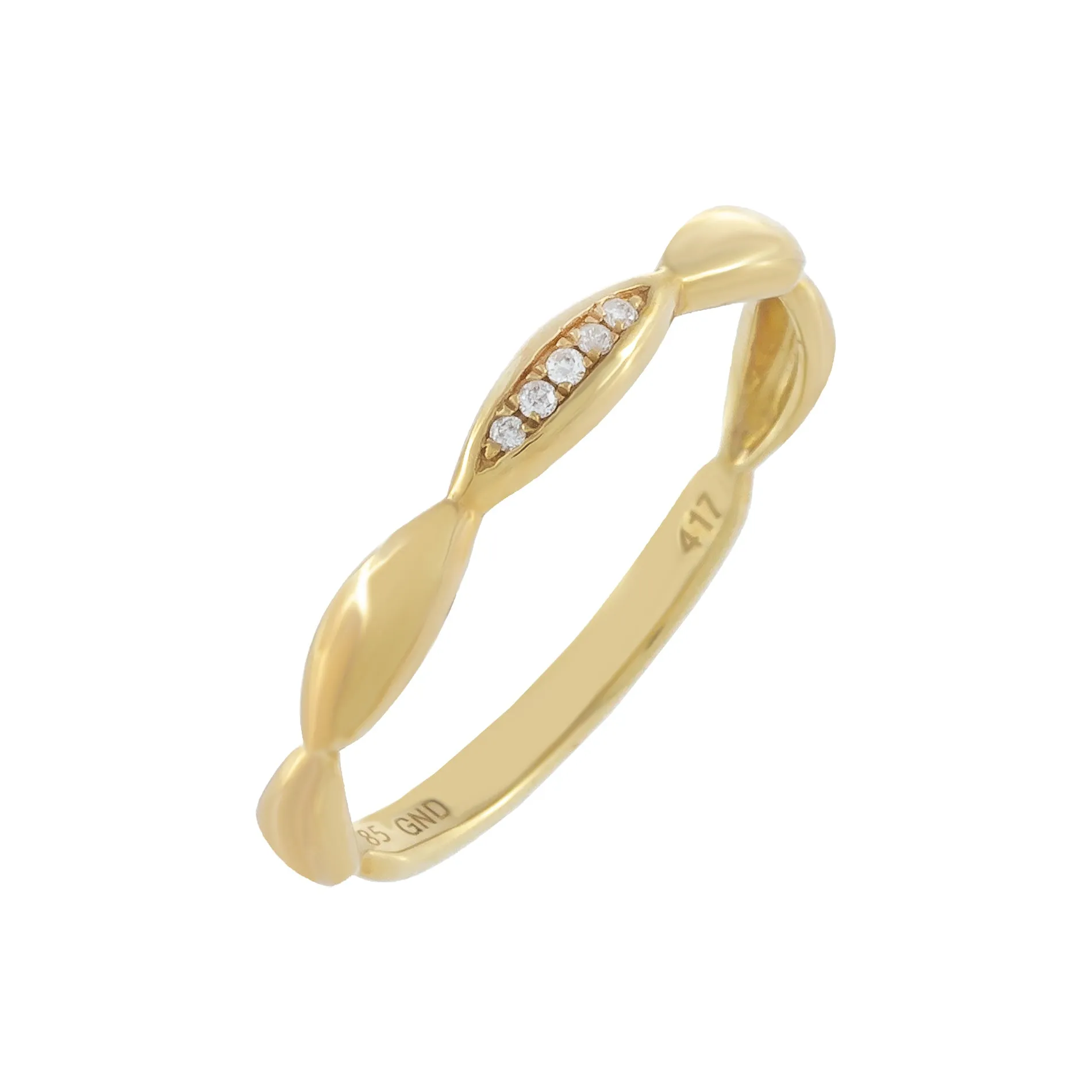Diamond Bamboo Ring 10K