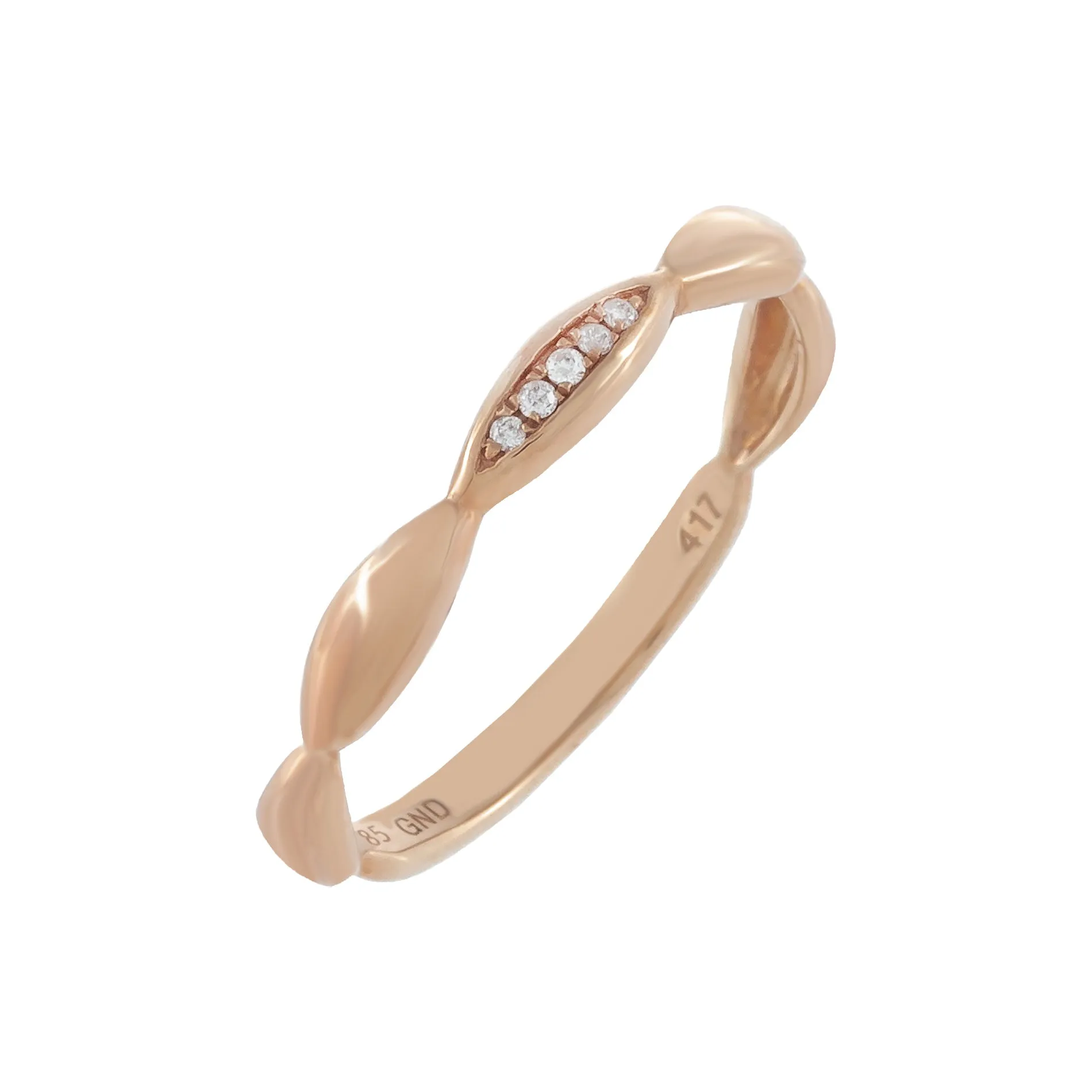 Diamond Bamboo Ring 10K
