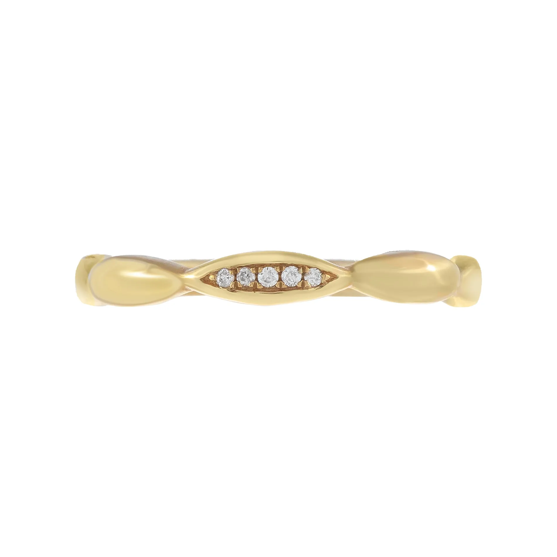 Diamond Bamboo Ring 10K