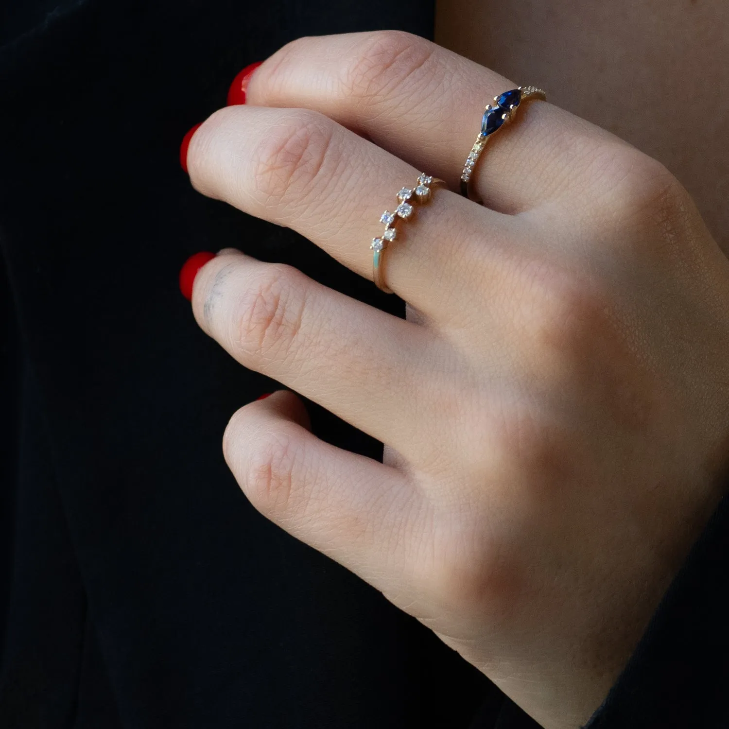 Diamond Dance Solid Gold Ring