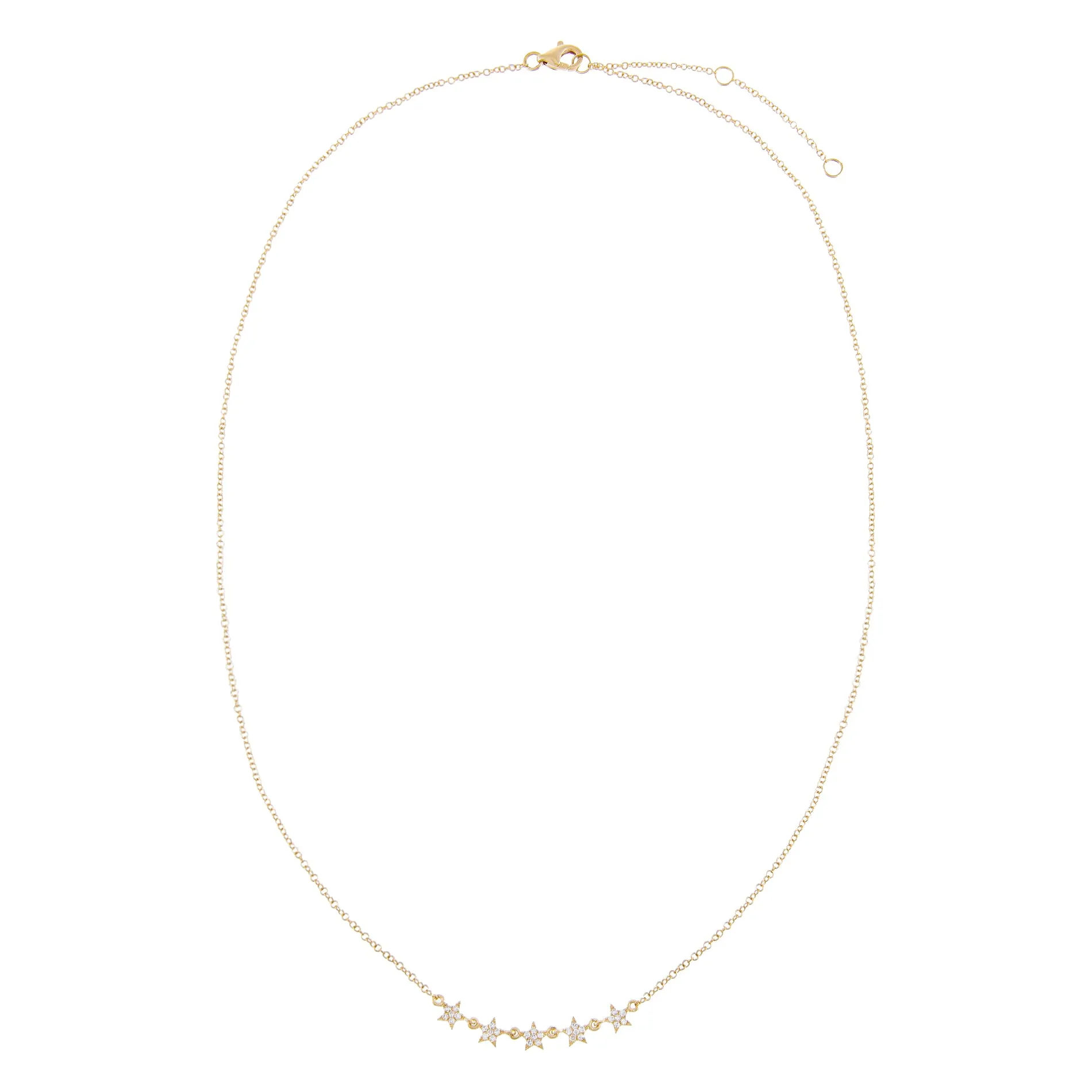 Diamond Mini Stars Necklace 14K