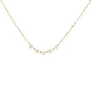 Diamond Mini Stars Necklace 14K