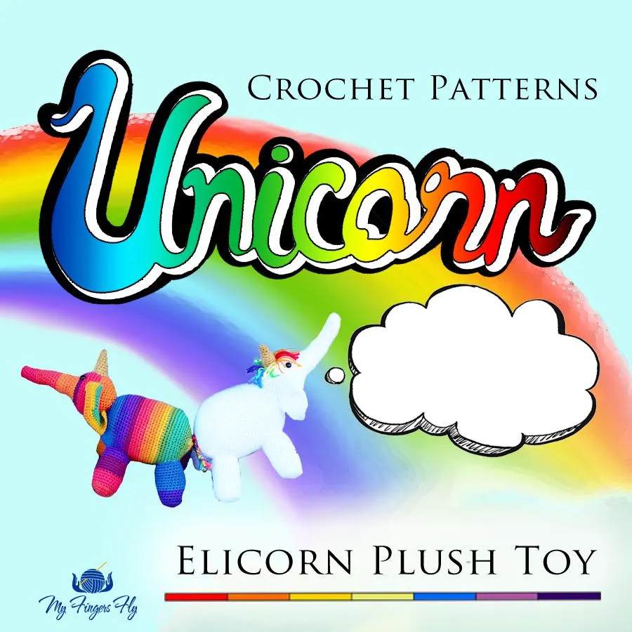 Elicorn (Uniphant) Plushie Crochet Pattern