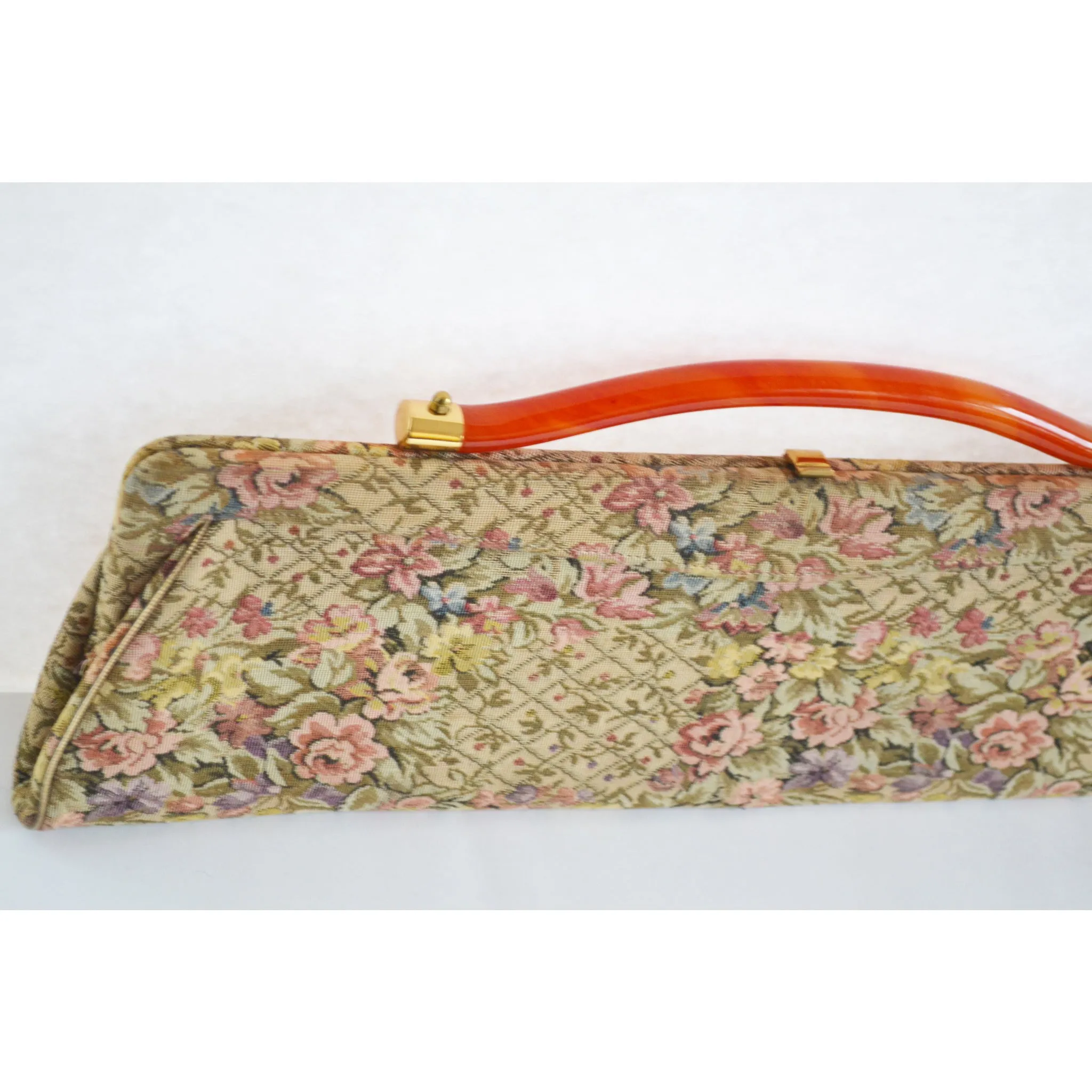 Elongated Tapestry & Bakelite Purse