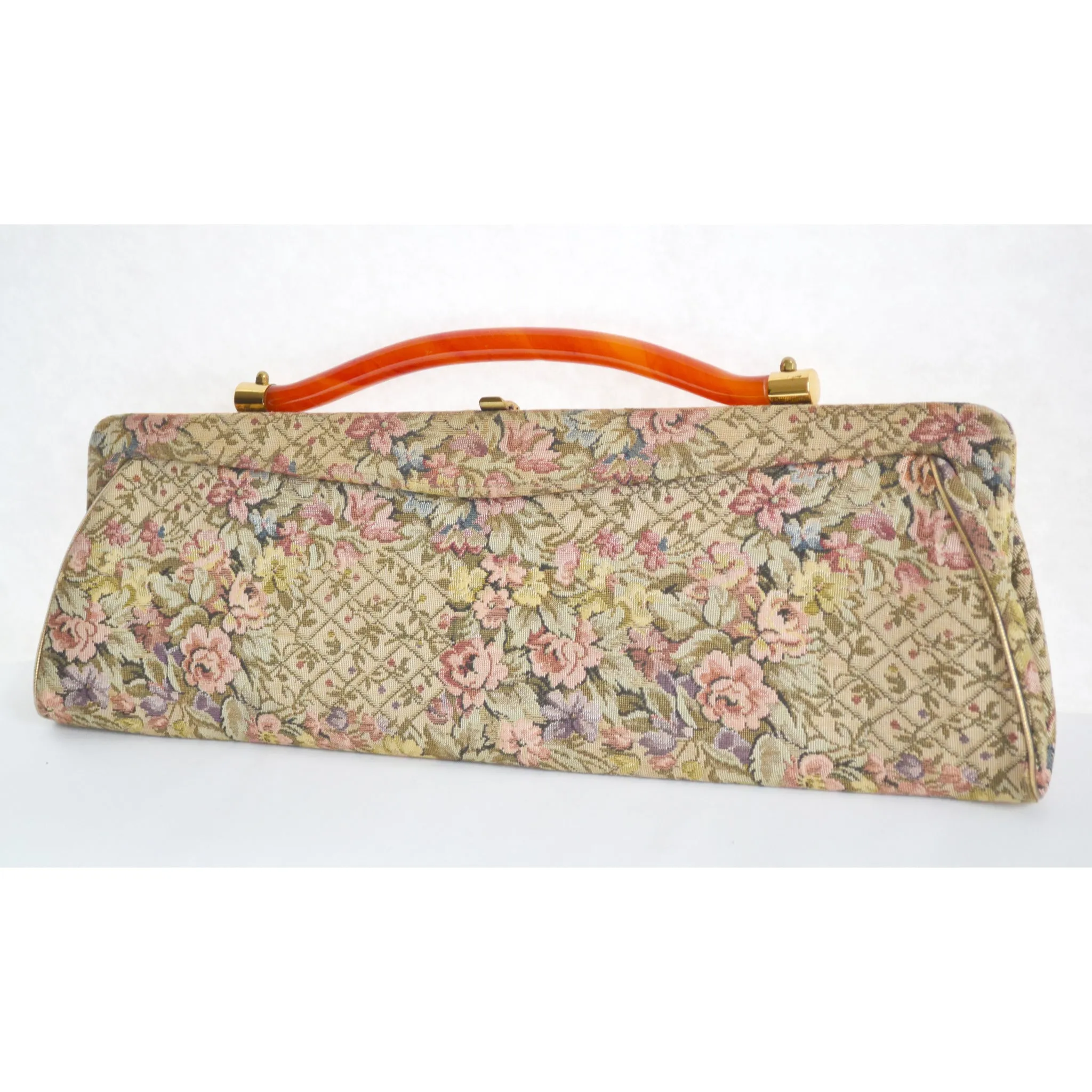 Elongated Tapestry & Bakelite Purse