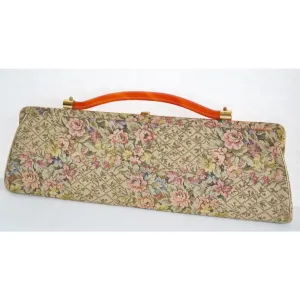 Elongated Tapestry & Bakelite Purse