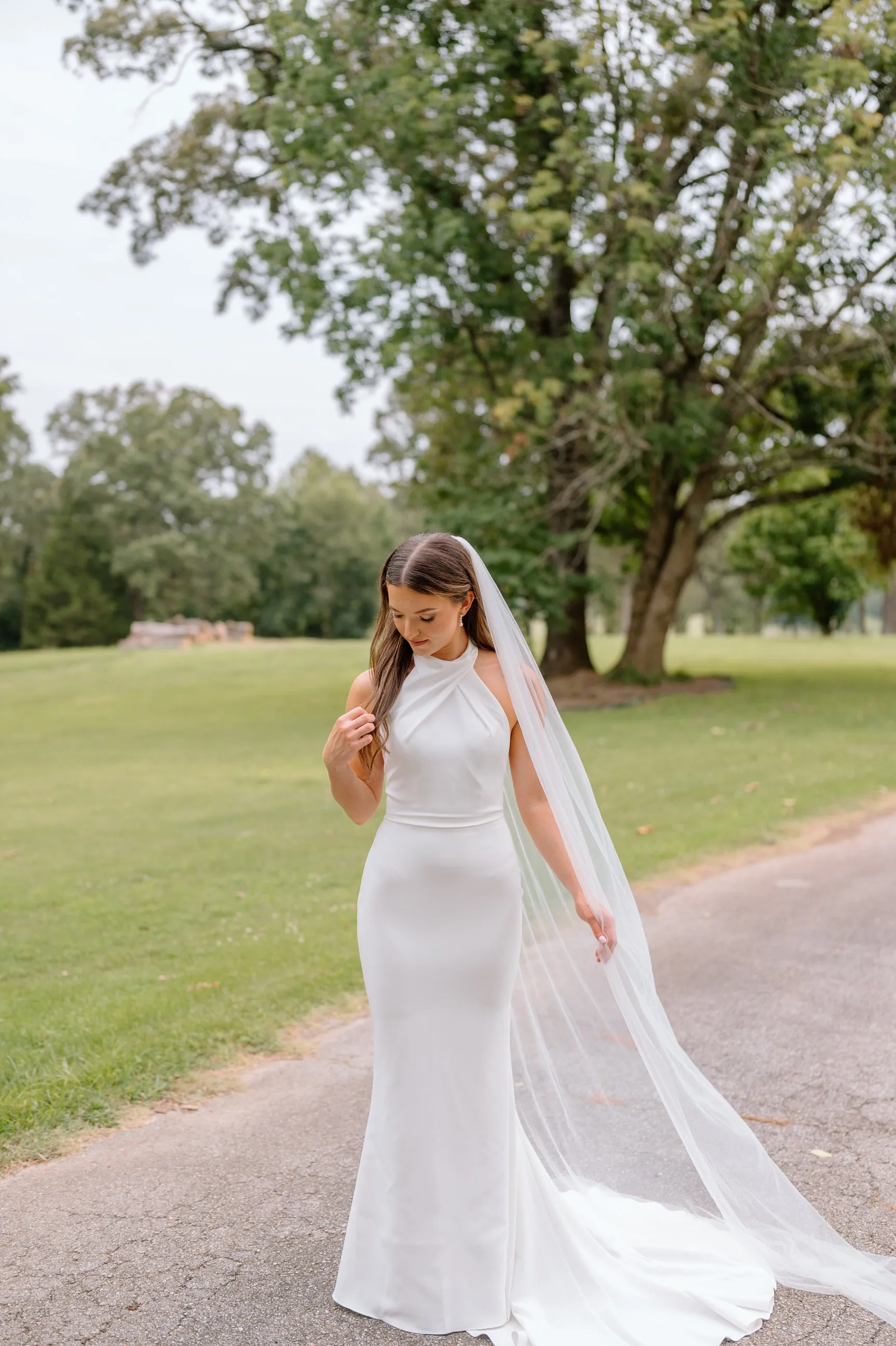 English Net Cathedral Wedding Veil, Single Tier Raw Edge Bridal Veil