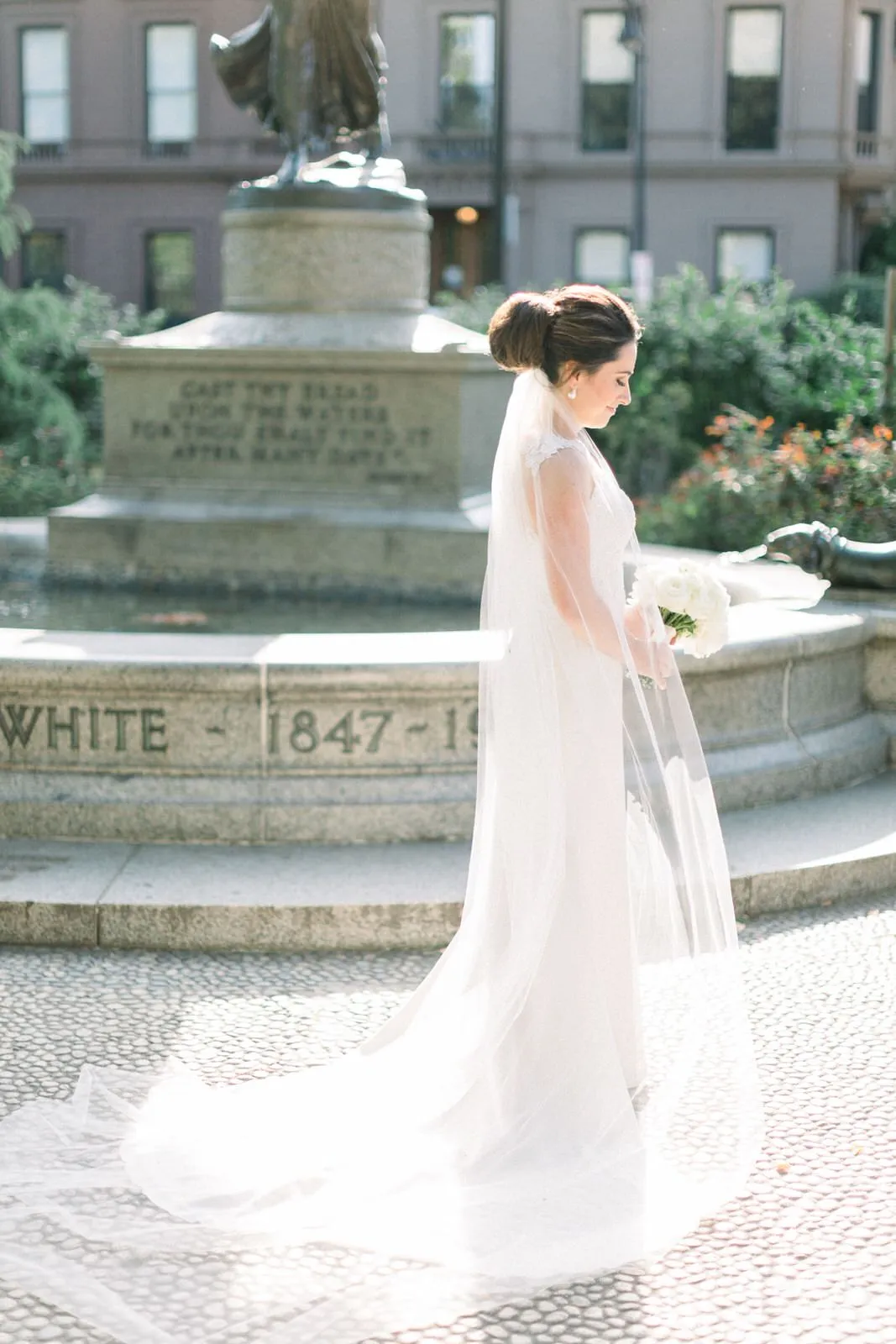 English Net Cathedral Wedding Veil, Single Tier Raw Edge Bridal Veil