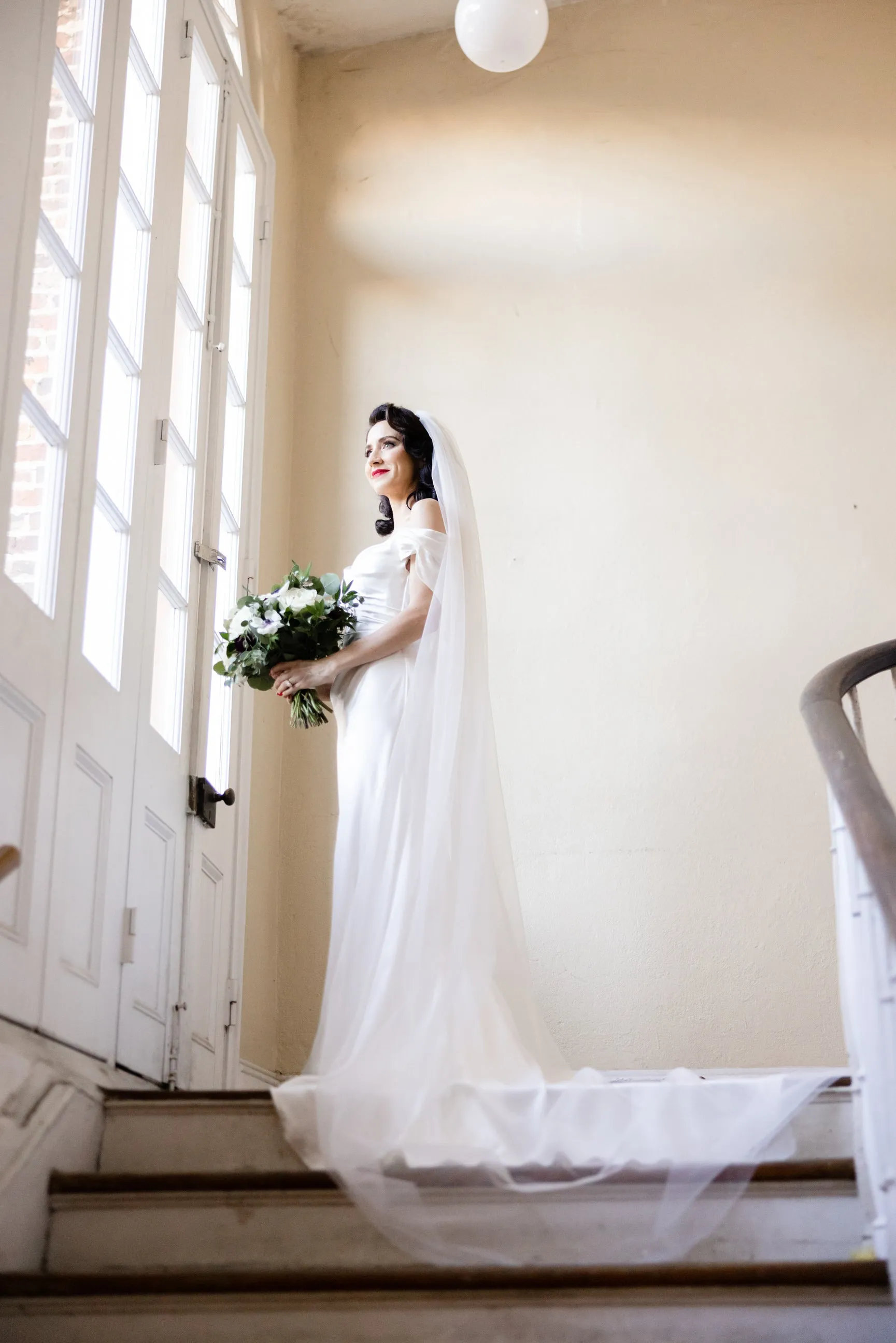 English Net Cathedral Wedding Veil, Single Tier Raw Edge Bridal Veil