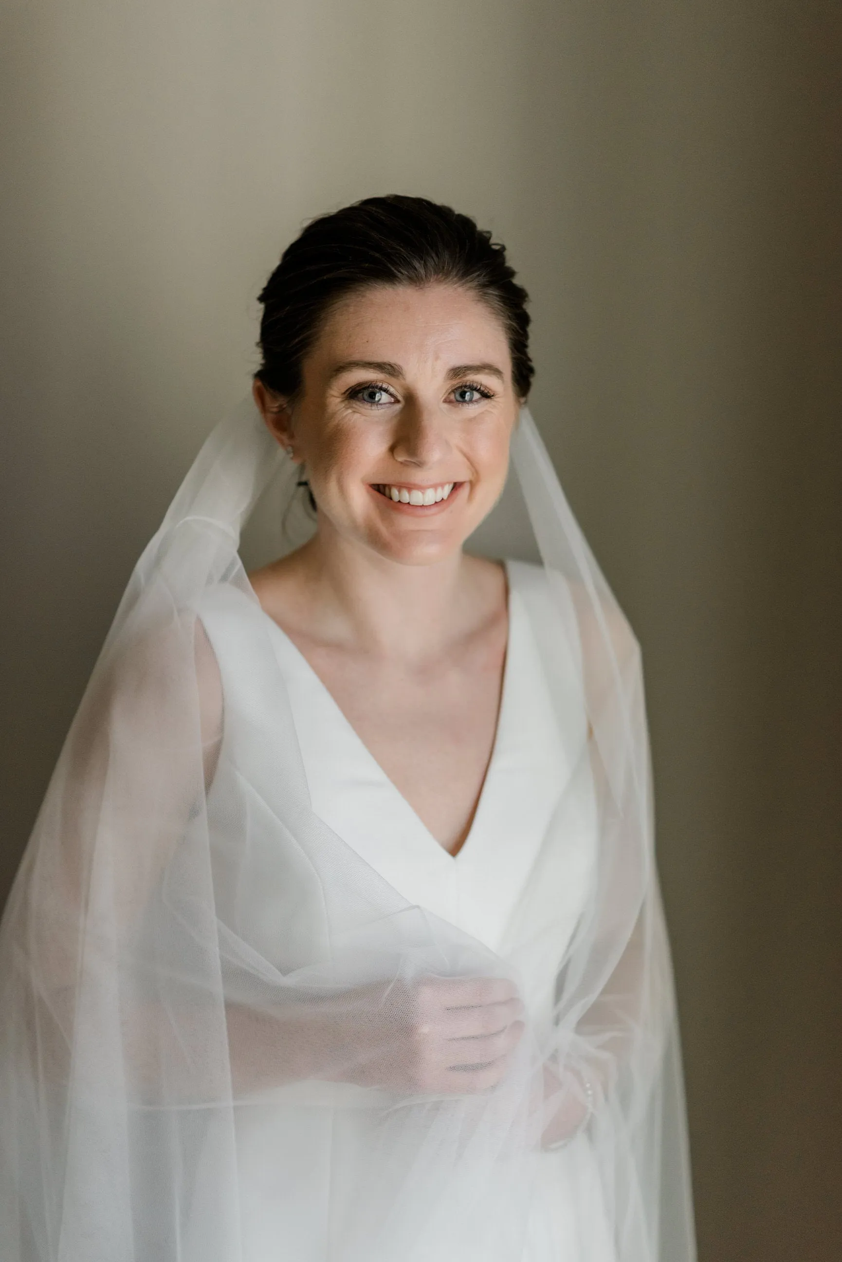 English Net Cathedral Wedding Veil, Single Tier Raw Edge Bridal Veil
