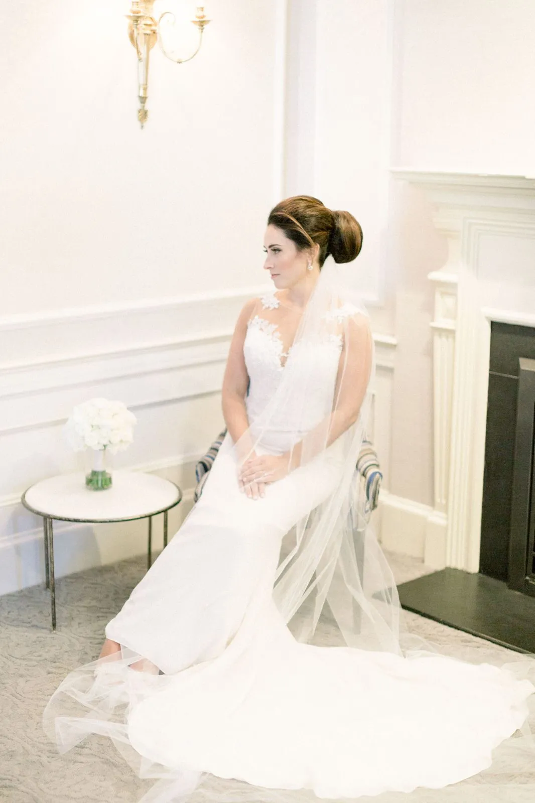 English Net Cathedral Wedding Veil, Single Tier Raw Edge Bridal Veil